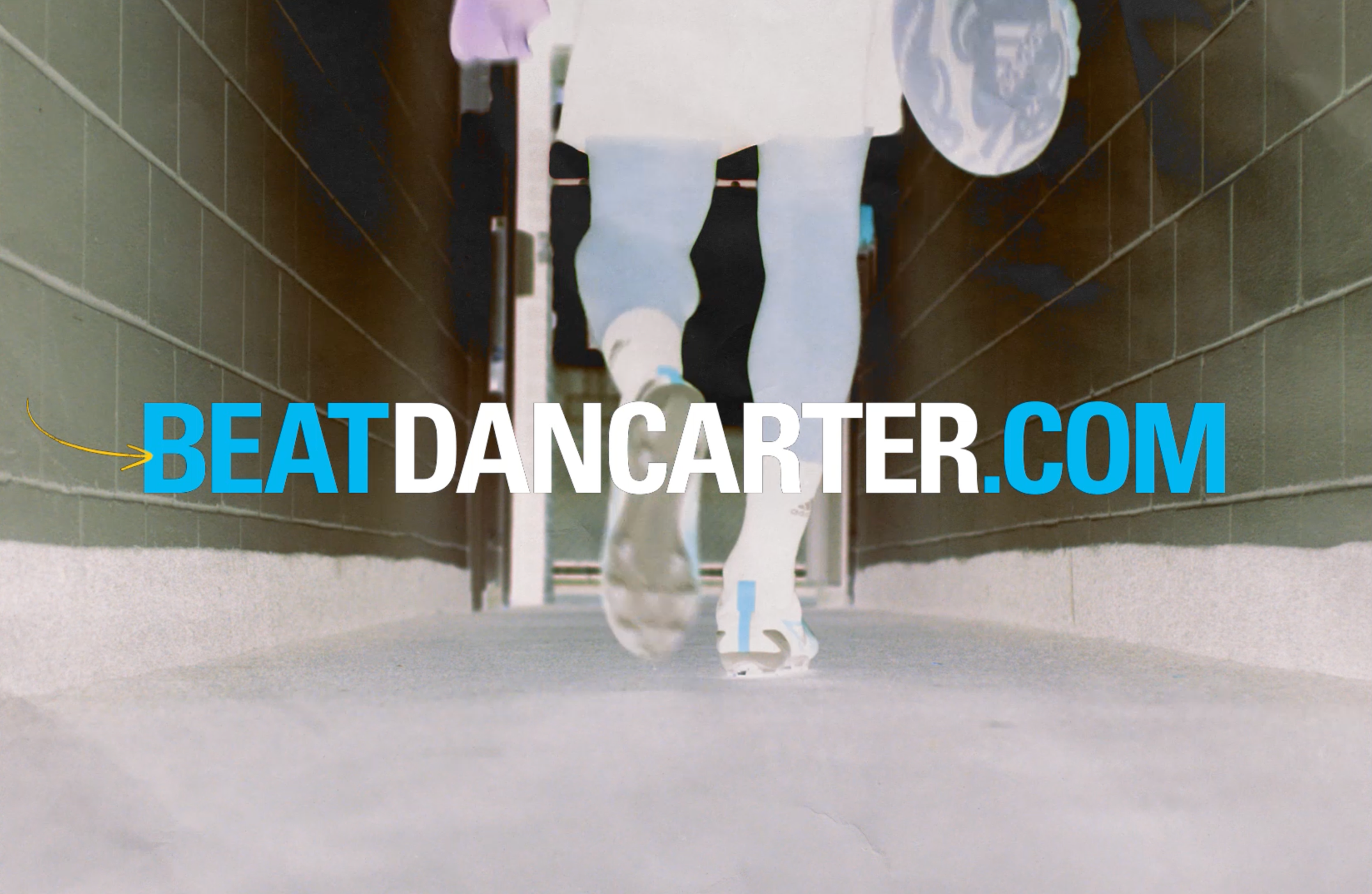 Beat Dan Carter campaign visual extending the original kicking idea into another public way to take part.