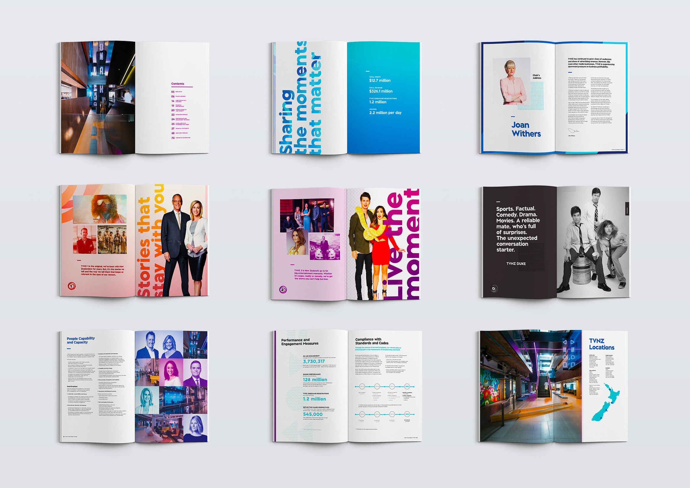 TVNZ 2 brand book carrying the same playful production behaviours beyond the hero ident.