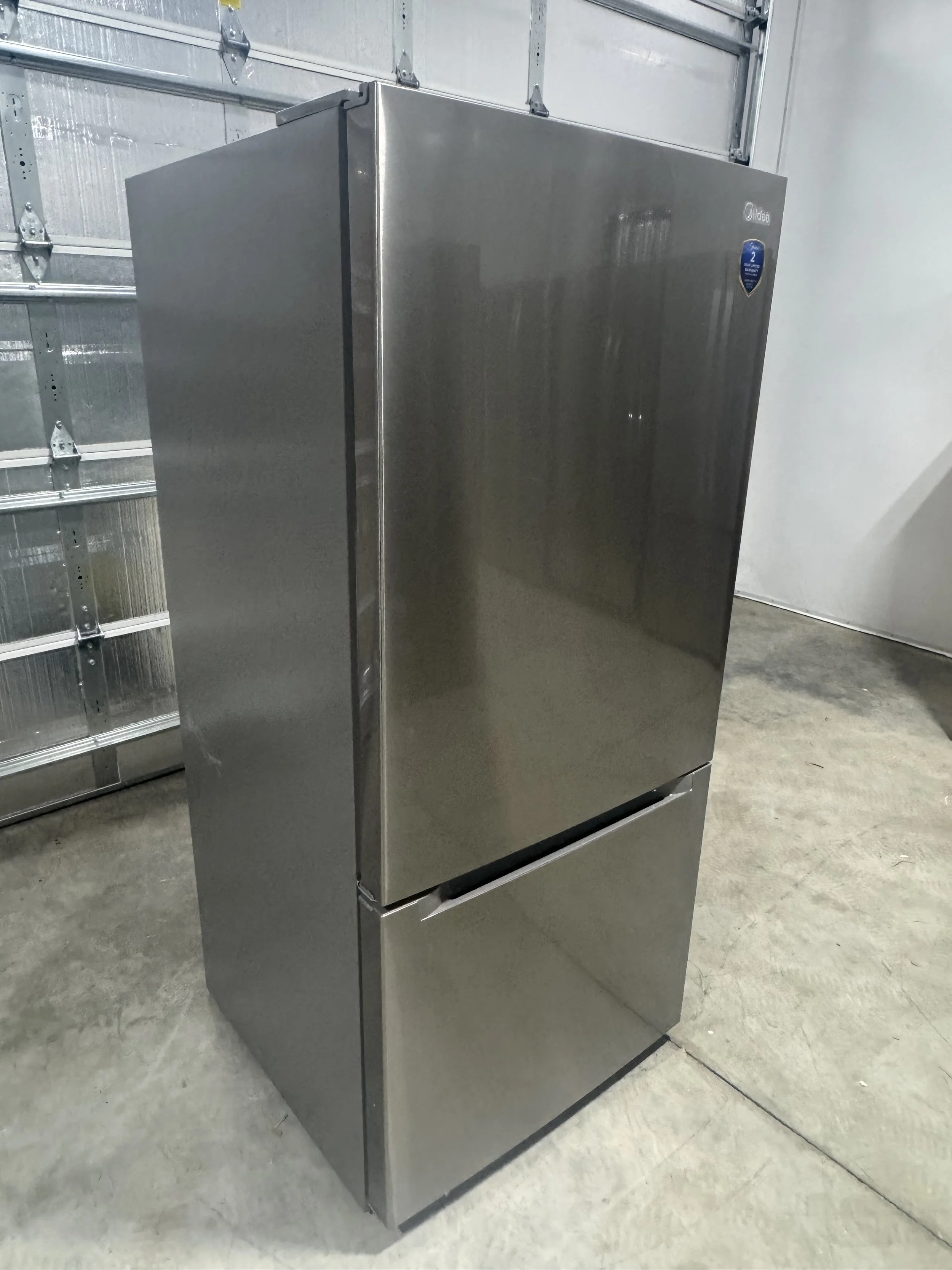 Midea 18.7 Cu. Ft. Bottom Freezer Refrigerator — Stainless Steel