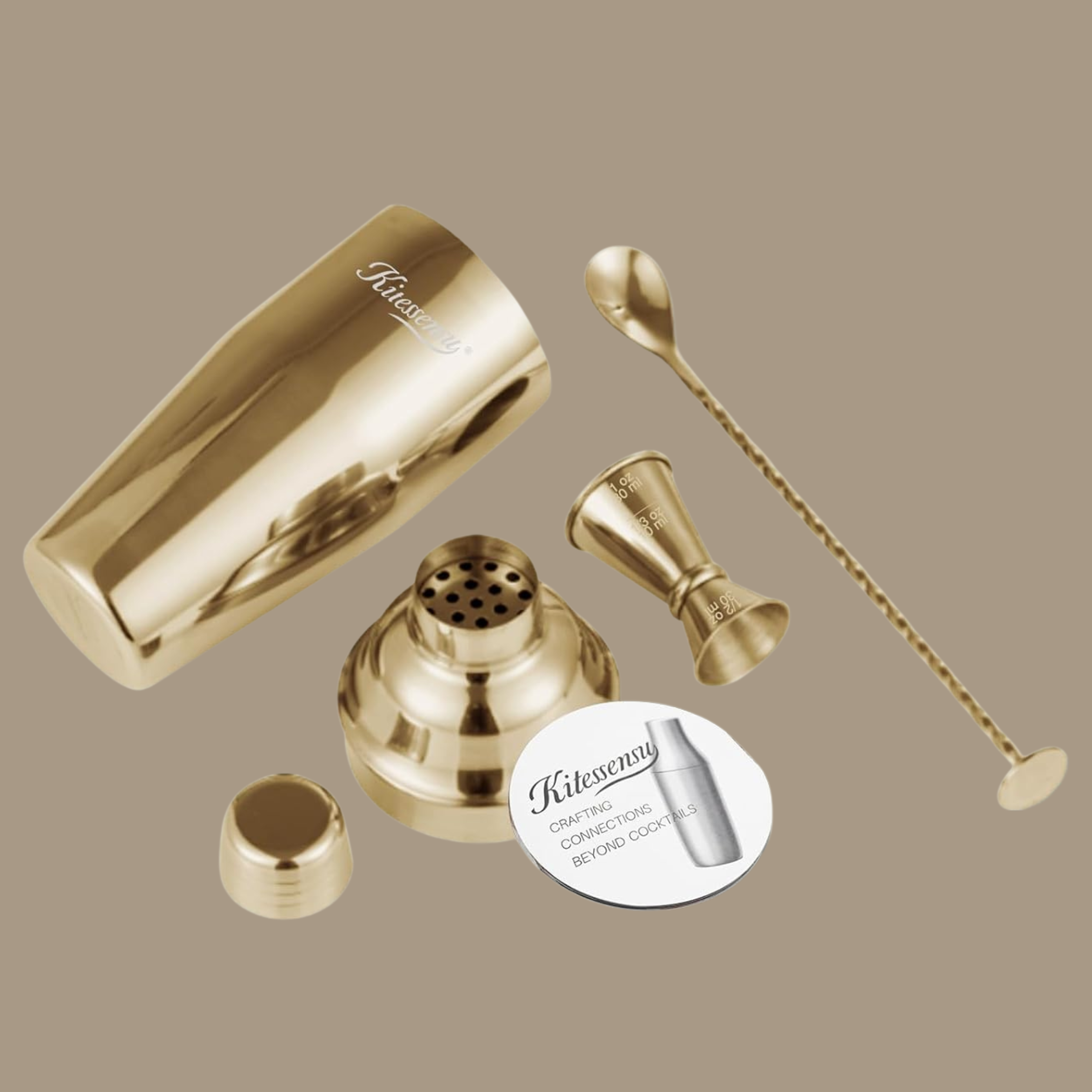 KITESSENSU Gold Cocktail Shaker Set ~$20