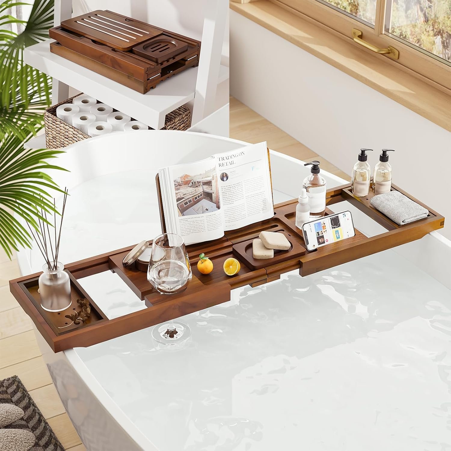 Teak Bath Tray ~$49