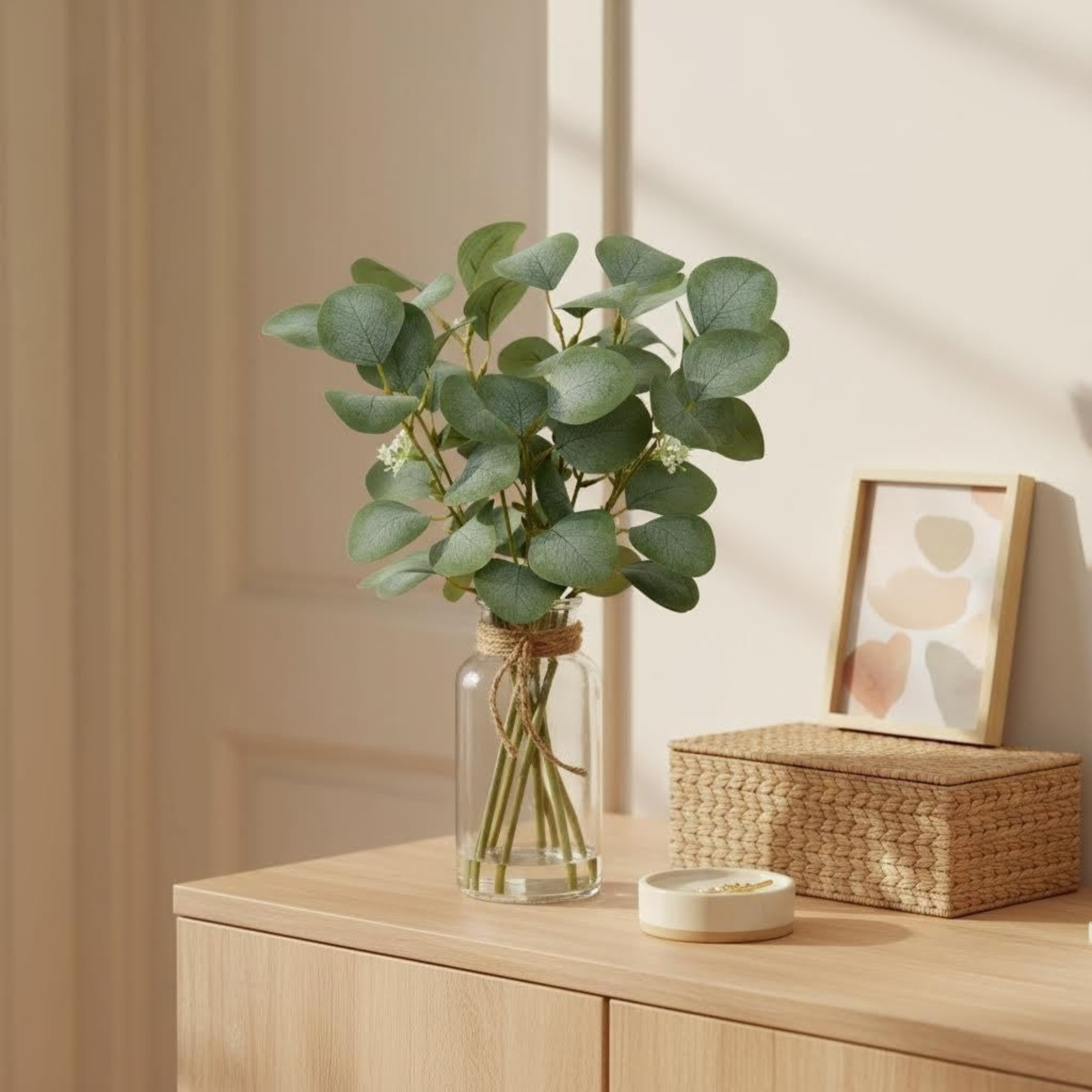 the faux eucalyptus stems · ~$18