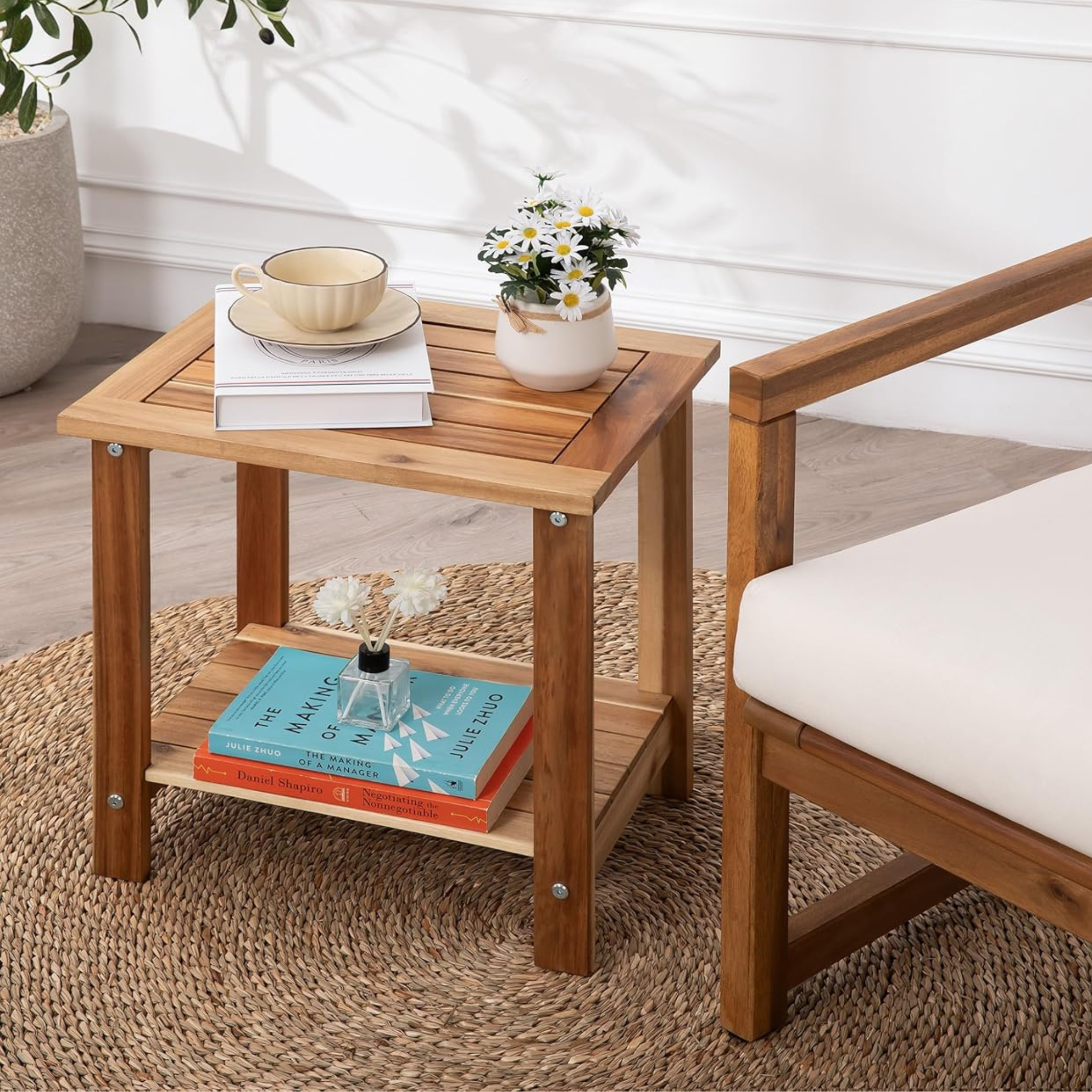 VICTORY RELAX Acacia Side Table ~$49