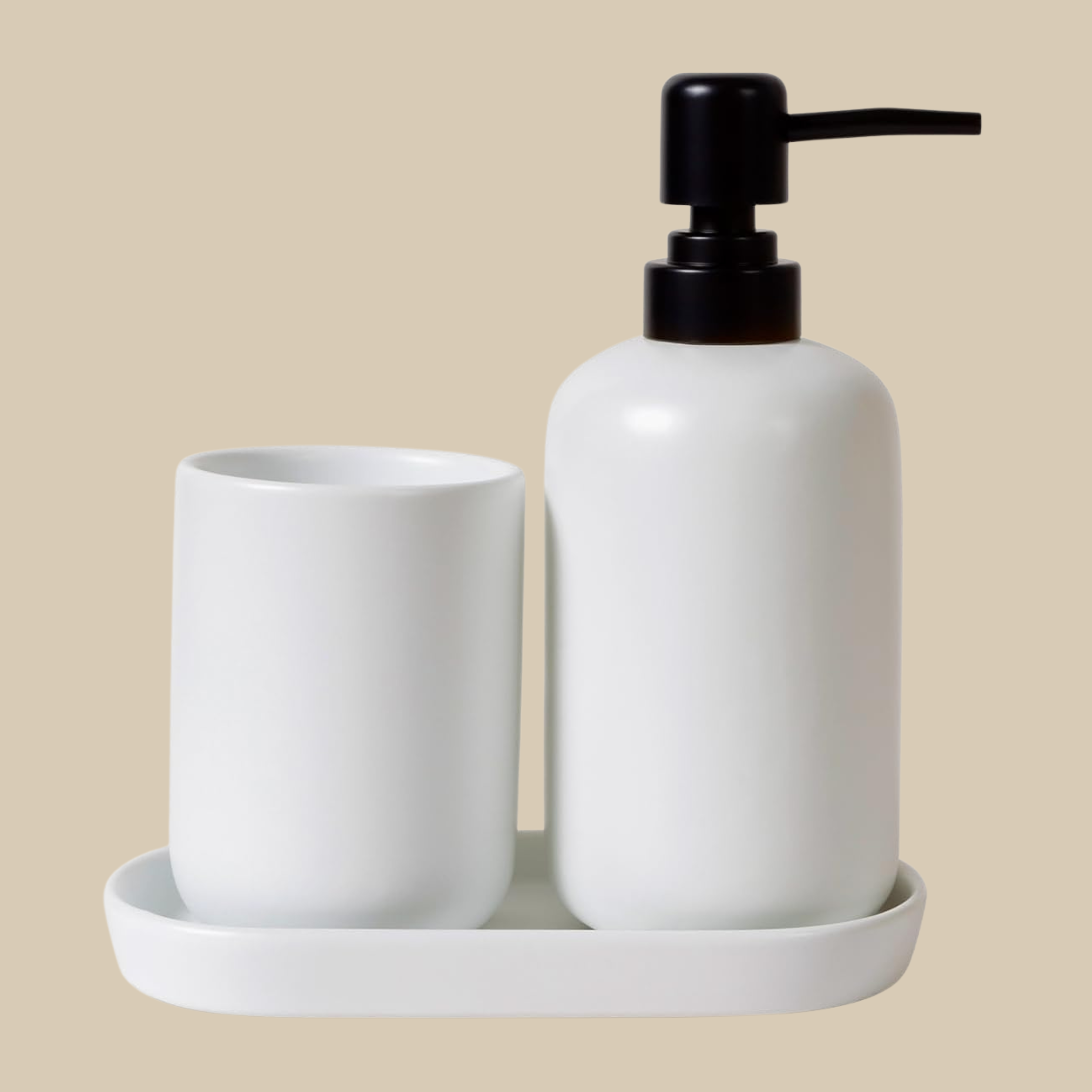 the ceramic bathroom set · ~$21