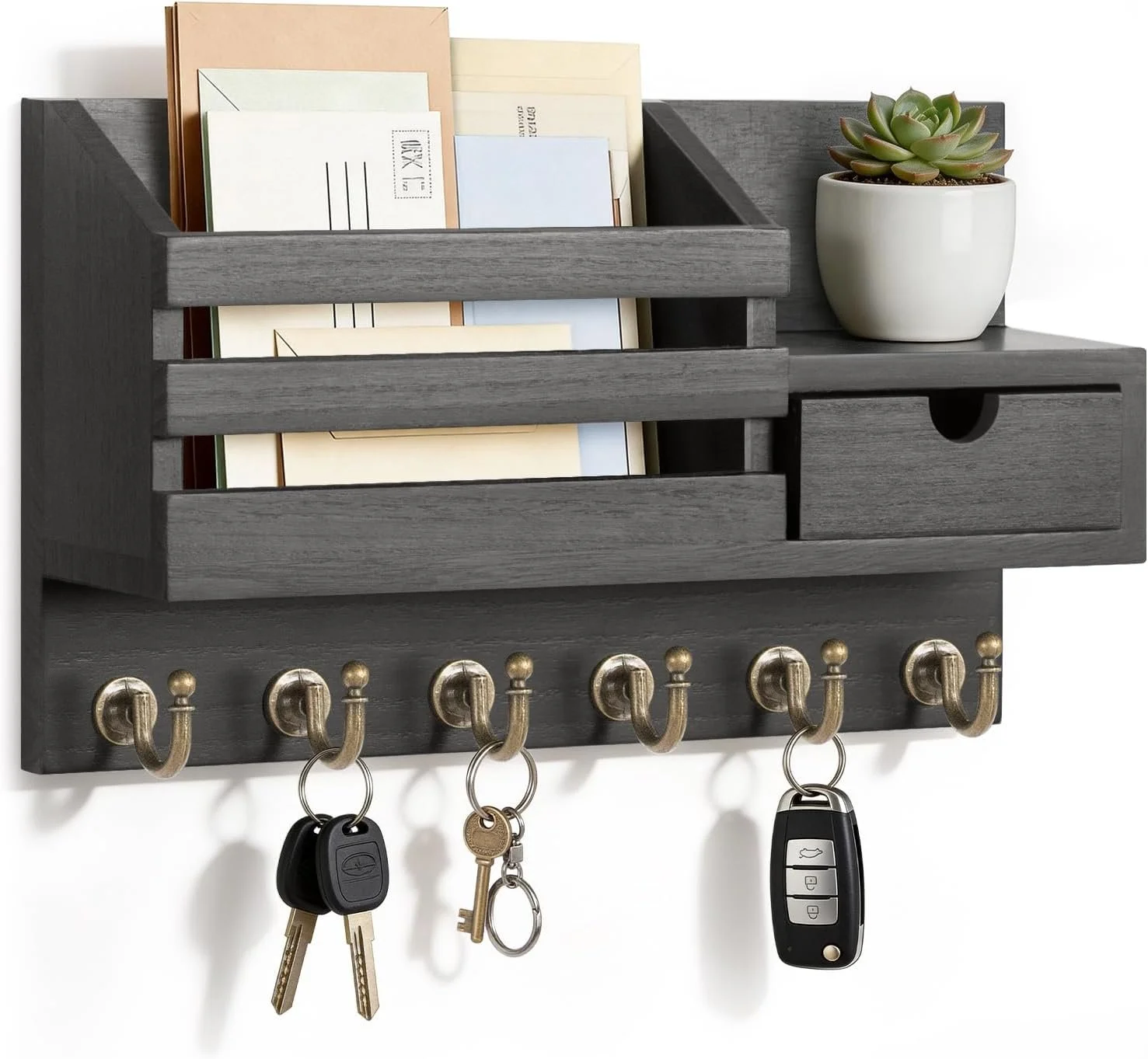 Wall-Mount Key & Mail Organizer ~$18