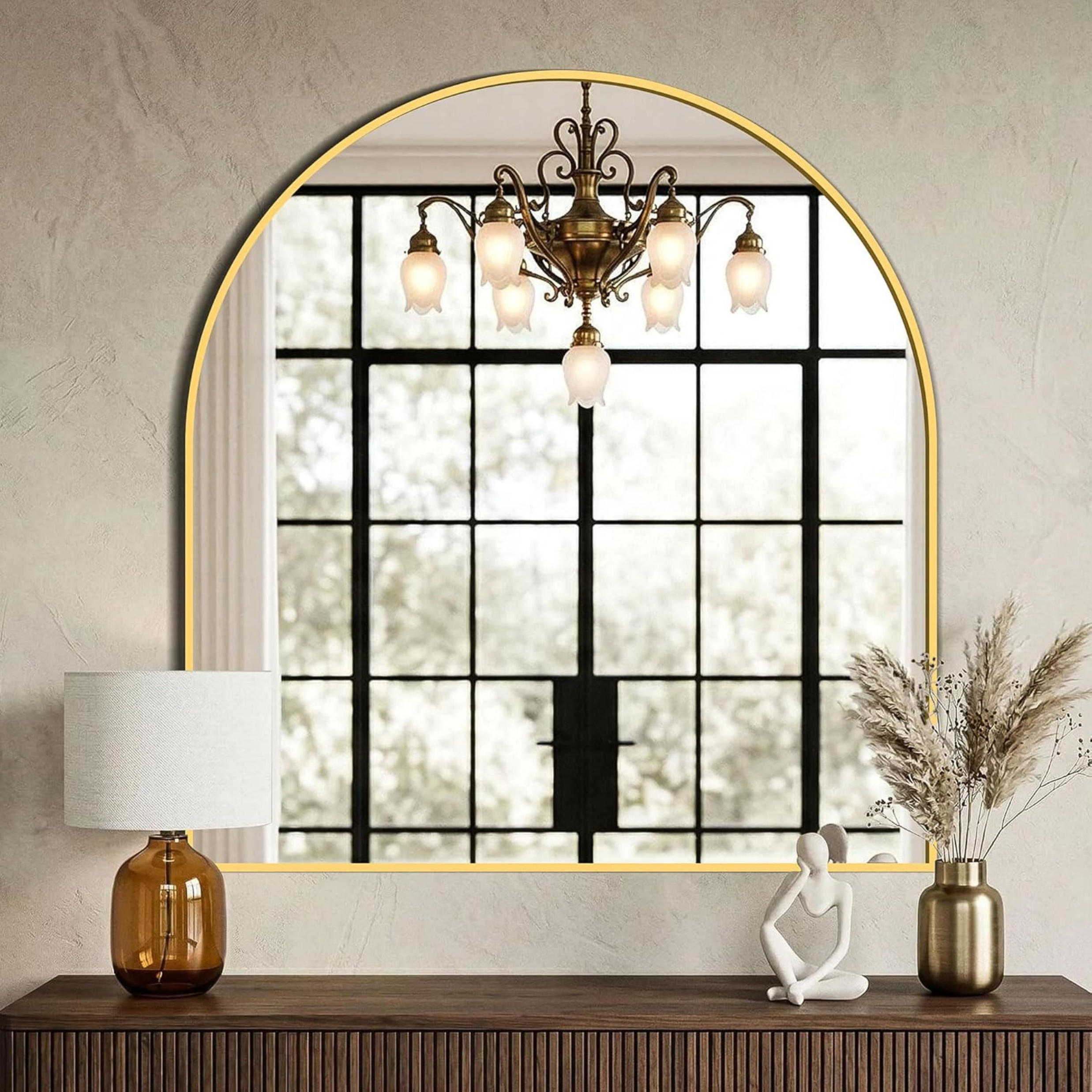 Arched Mirror, Gold Frame