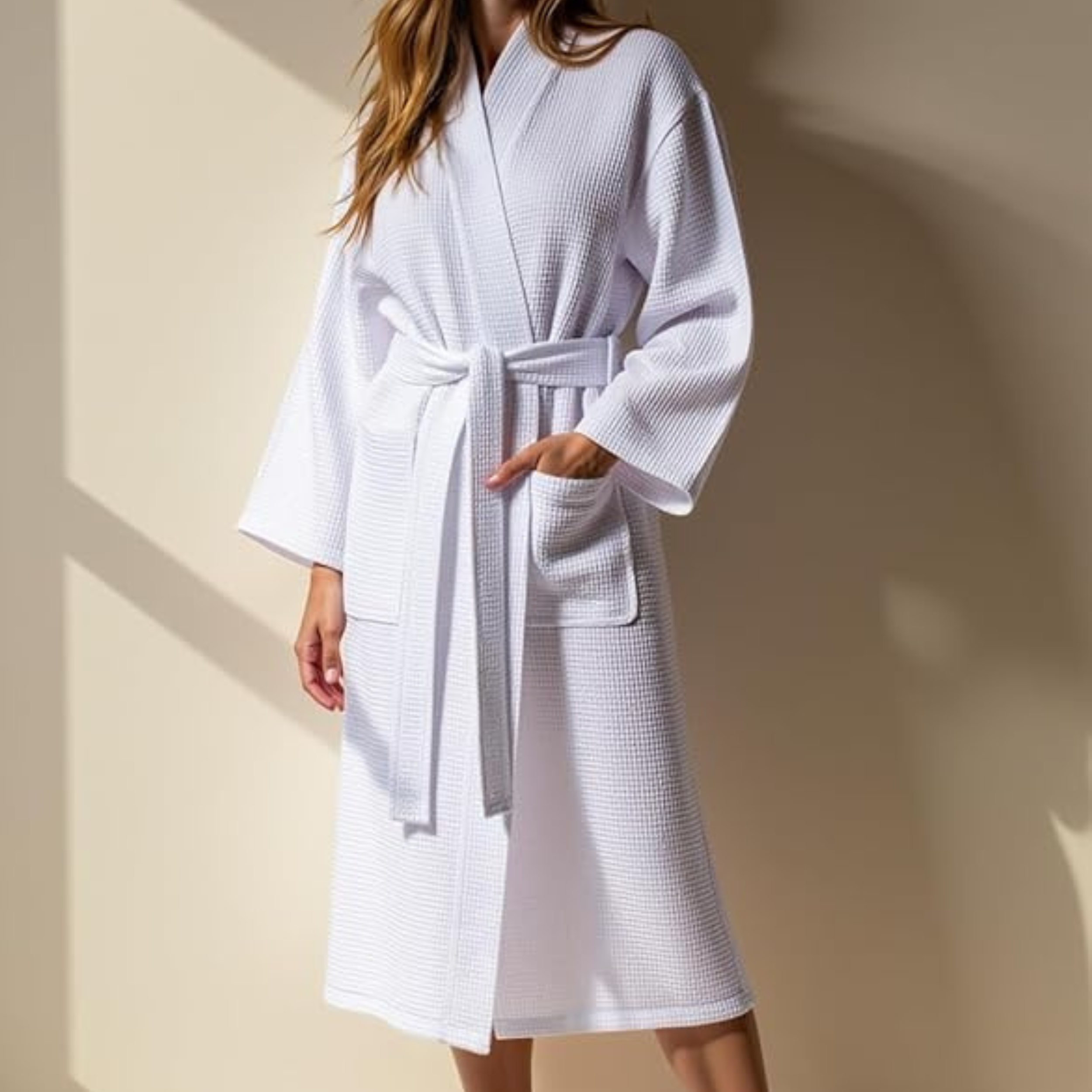 the turquaz waffle kimono robe