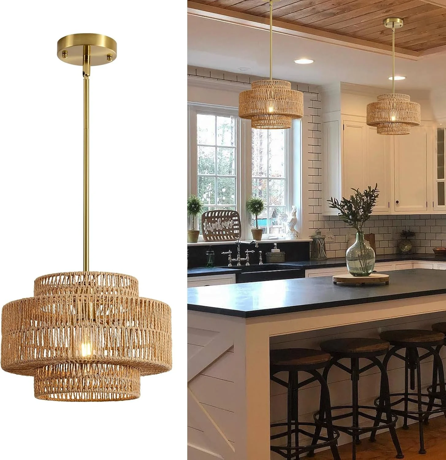 Rattan Pendant Light ~$64