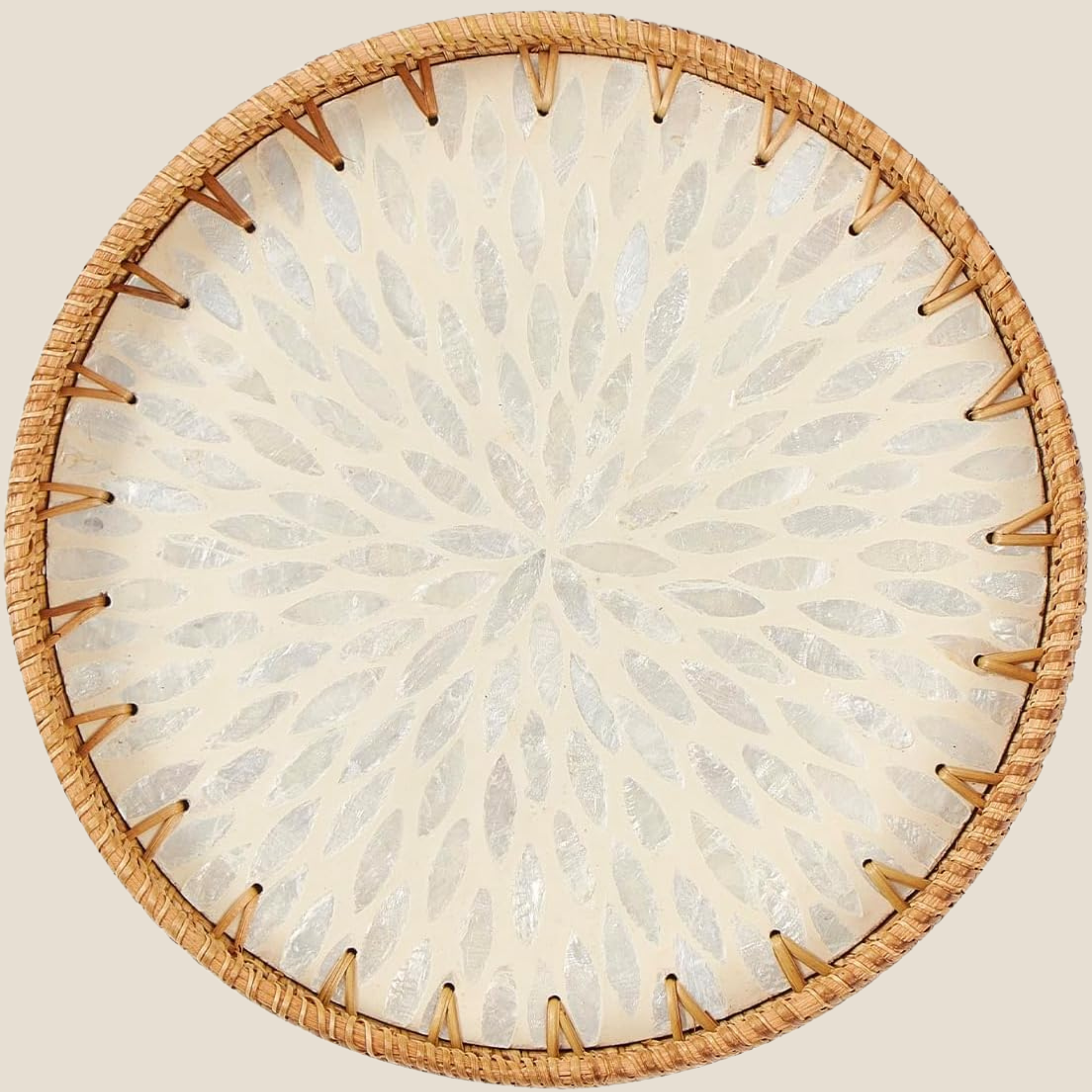 Round Rattan Tray