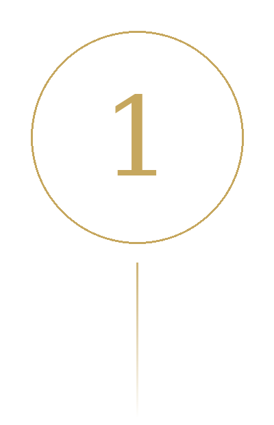 Number one on a gold keychain against a black background.