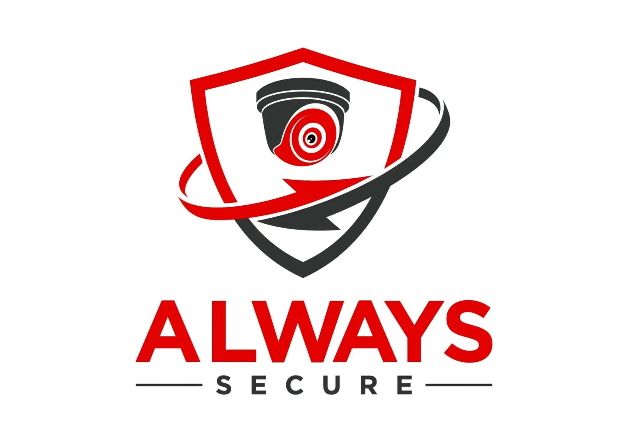 Company logo depicting a shield with a CCTV camera inside, the words "ALWAYS SECURE" beneath, and the phrase "SECURE" in smaller text.