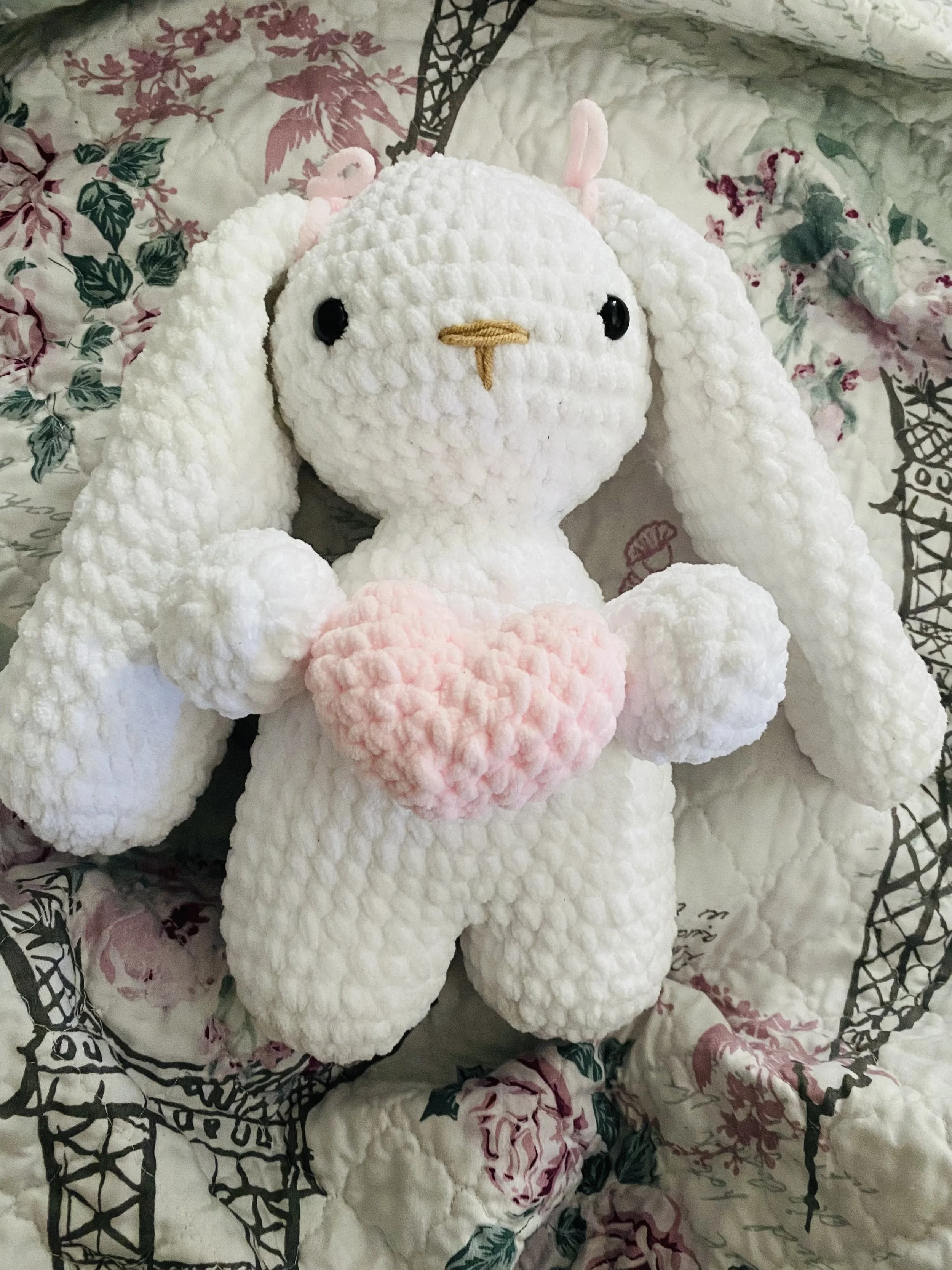 Floppy Bunny Holding Heart