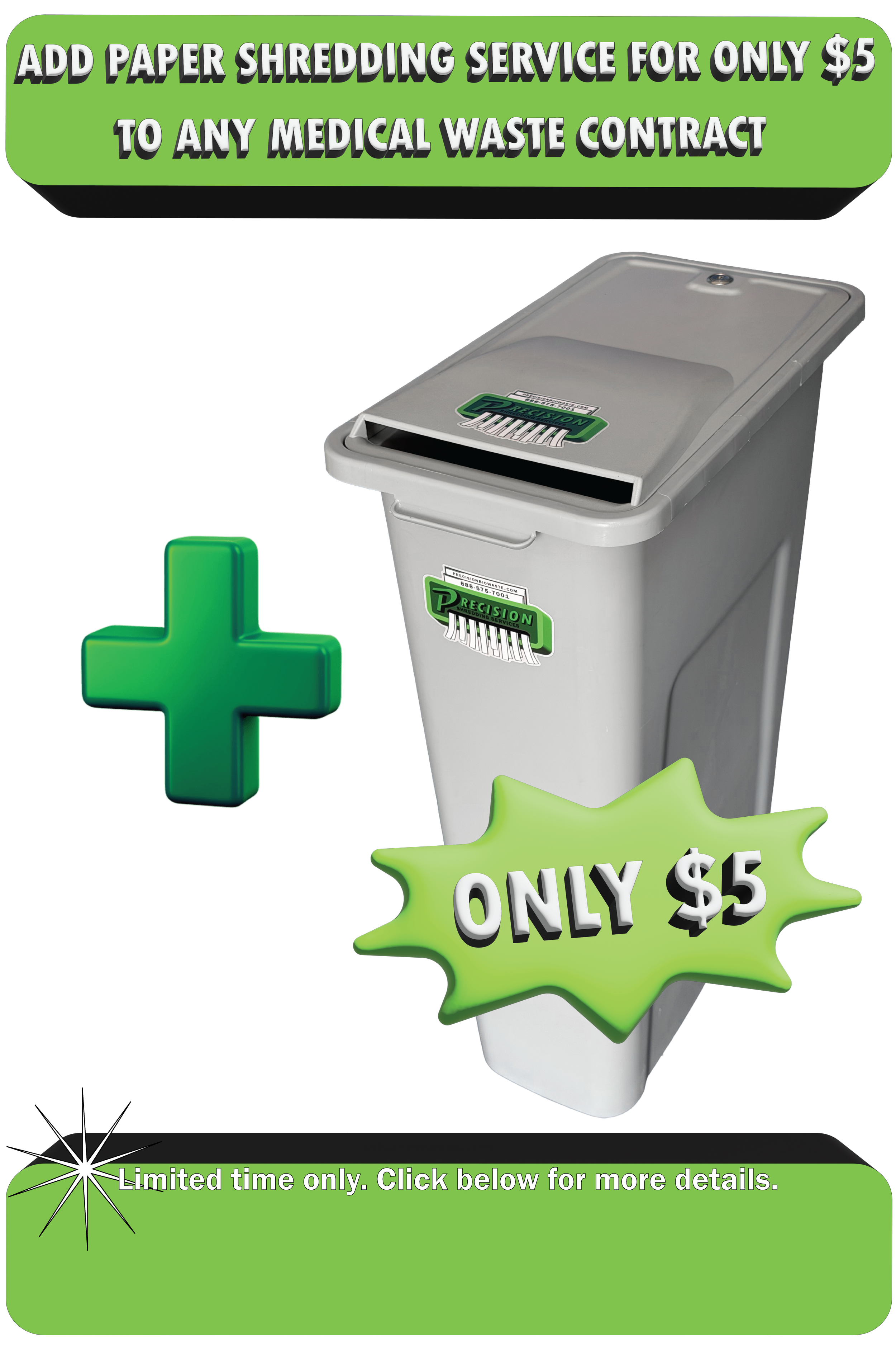 Add Paper Shredding for 5 Dollars Ad Special