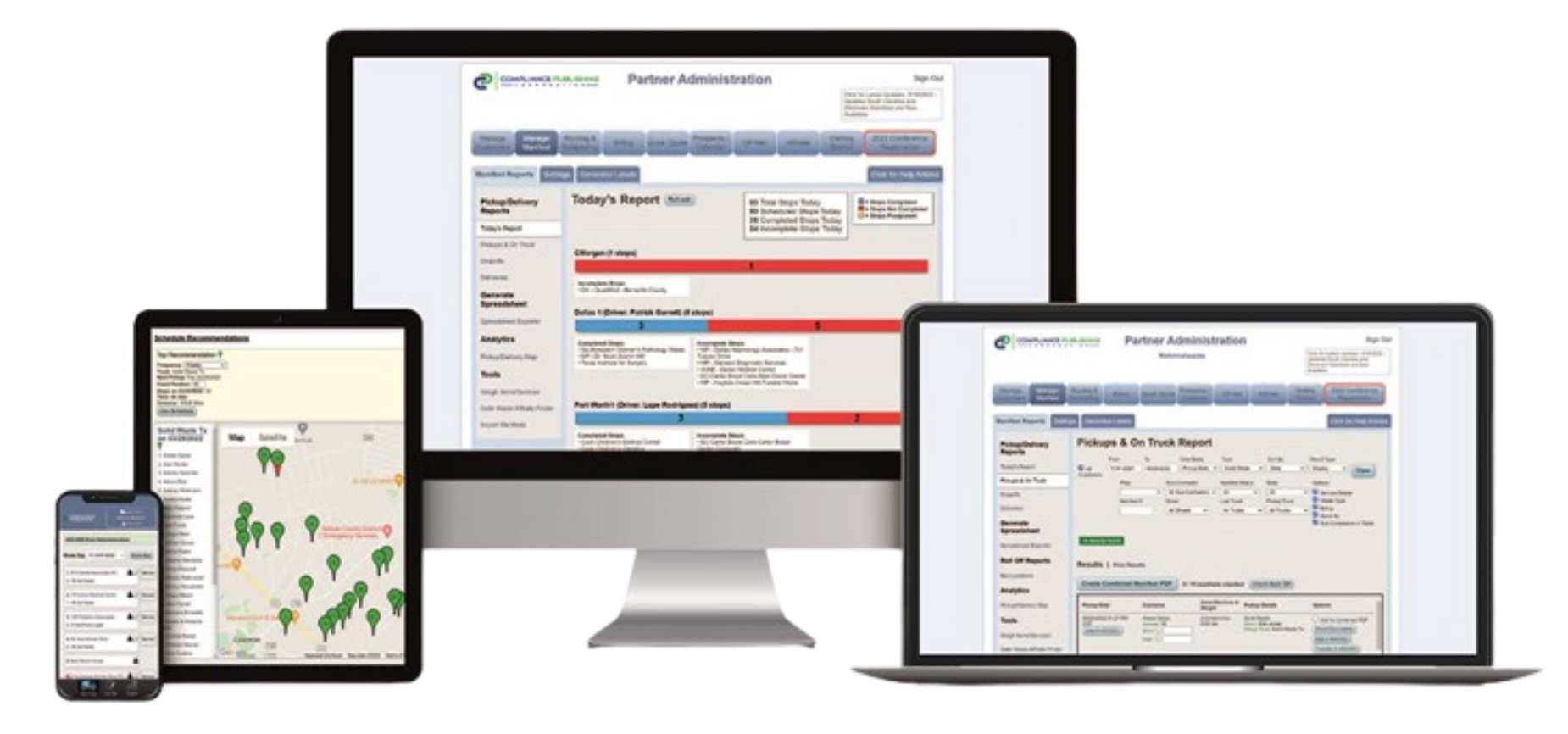 Compliance Publishing User Interface on Desktop, Laptop, Tablet, and Mobile