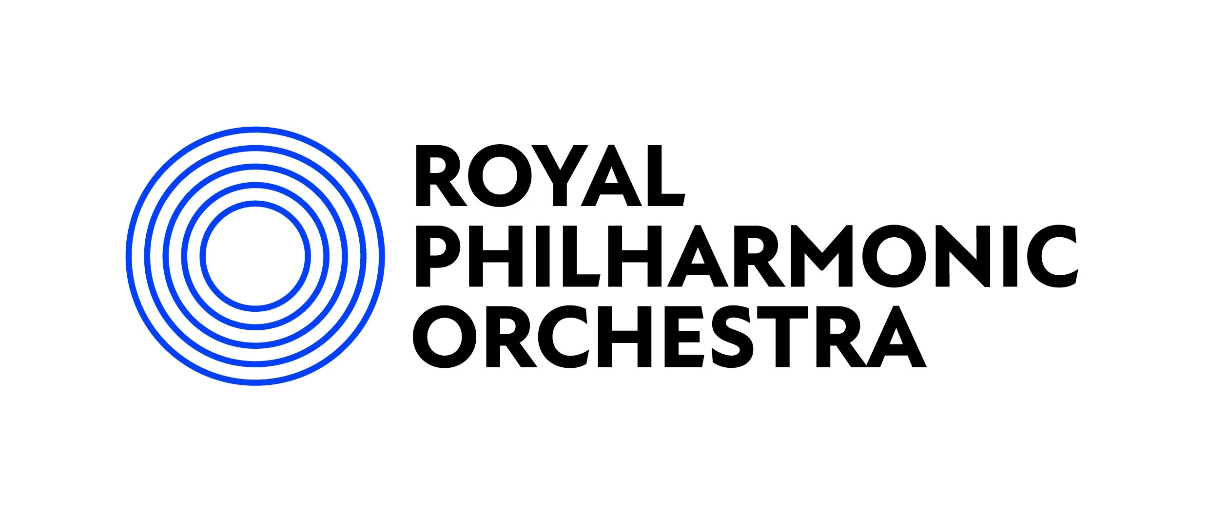 Royal Philharmonic Orchestra logo with concentric blue circles and black text