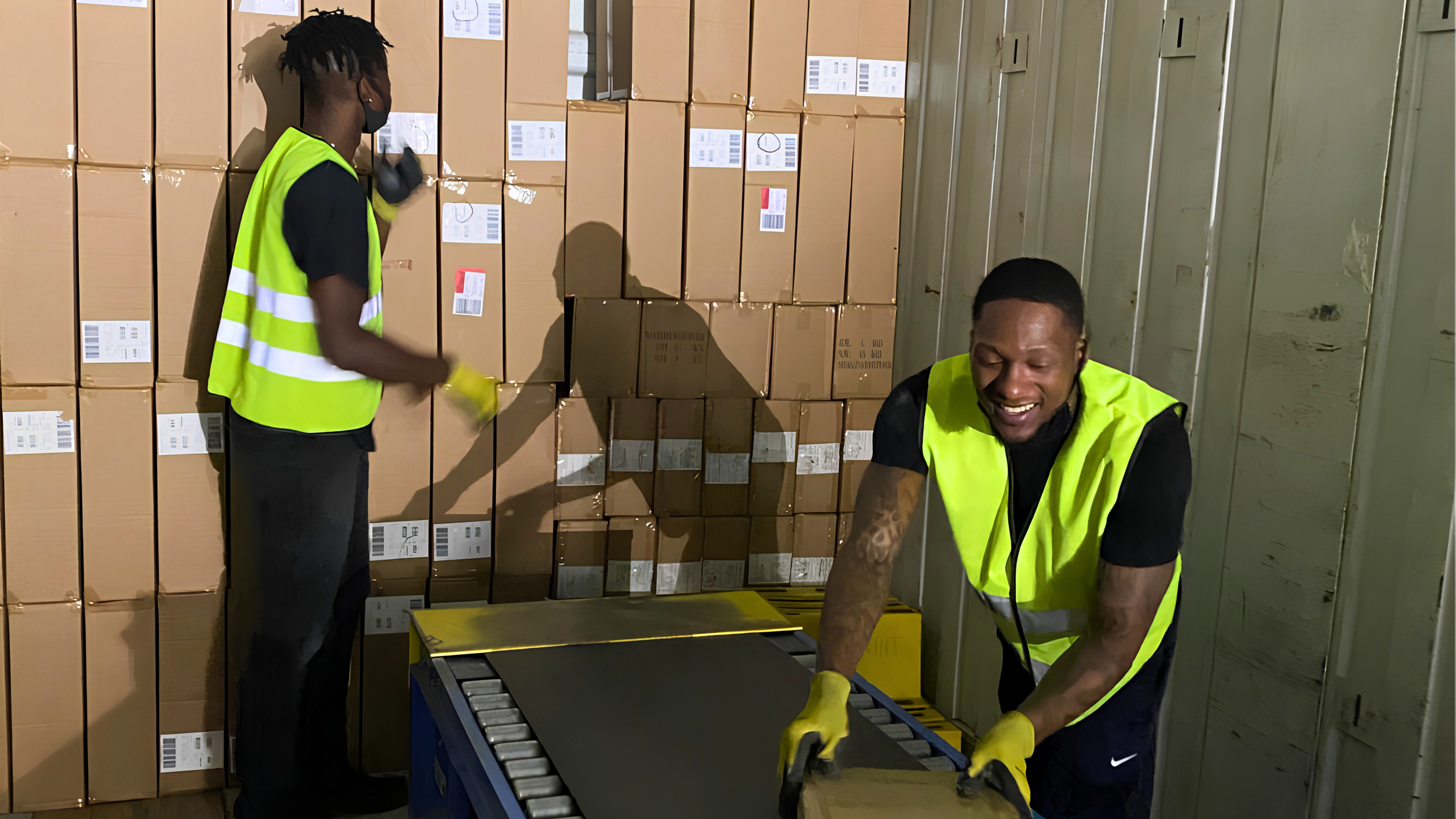 DNA Logistix warehouse associates unloading trucks and organizing pallets at a national 3PL fulfillment center.