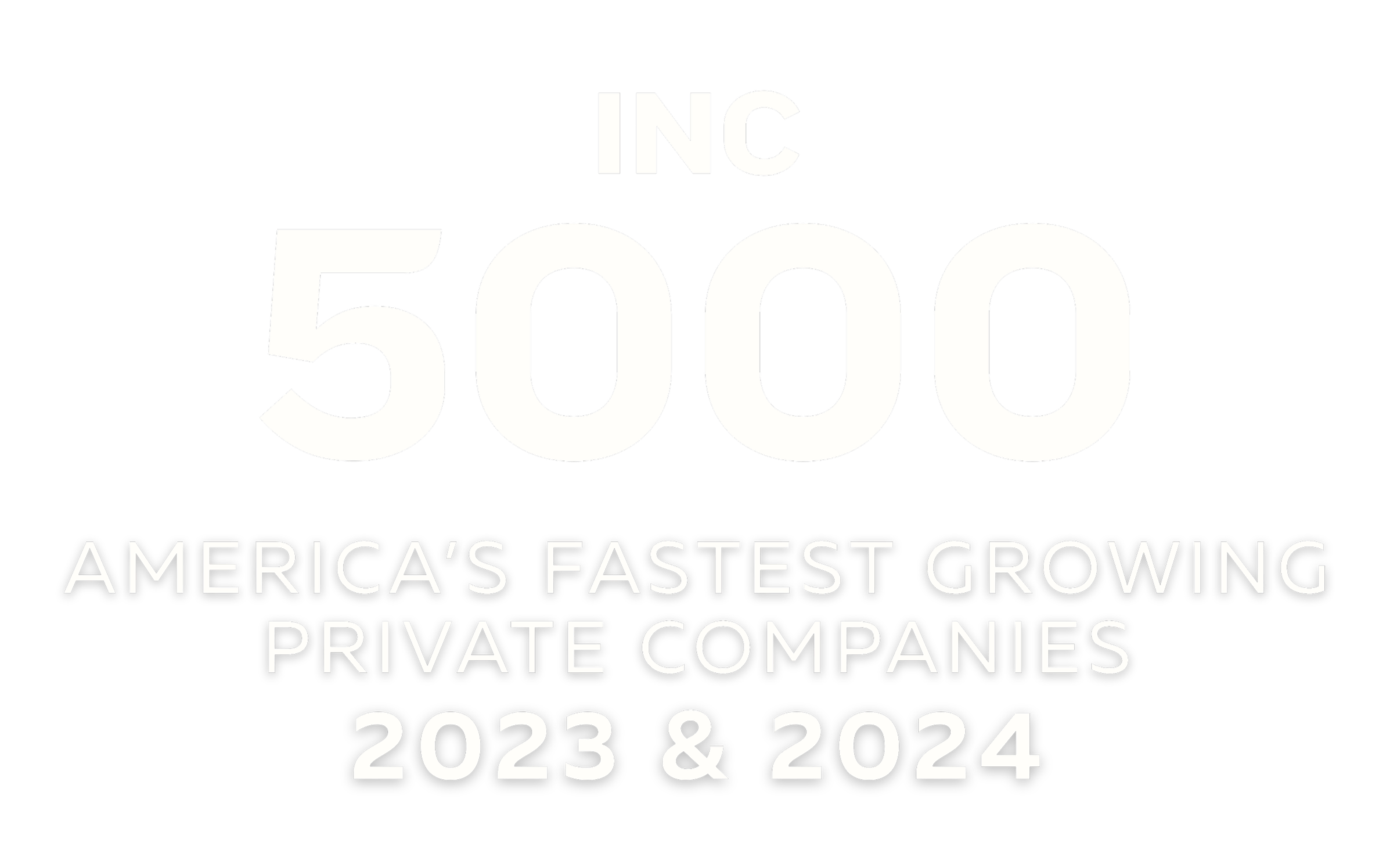 Inc. 5000 award badge recognizing DNA Logistix as one of America's Fastest-Growing Private Companies for 2023 and 2024.