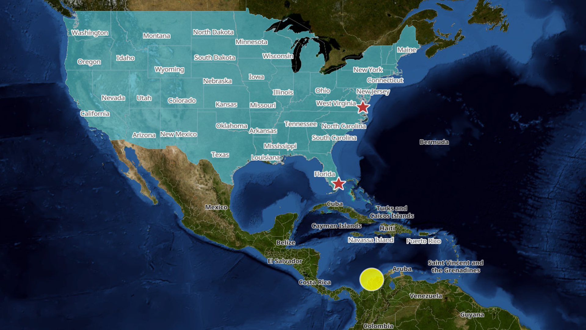 DNA Logistix national 3PL coverage map anchored by dual headquarters in Norfolk, Virginia and Miami, Florida, with warehousing and transportation operations coast to coast.