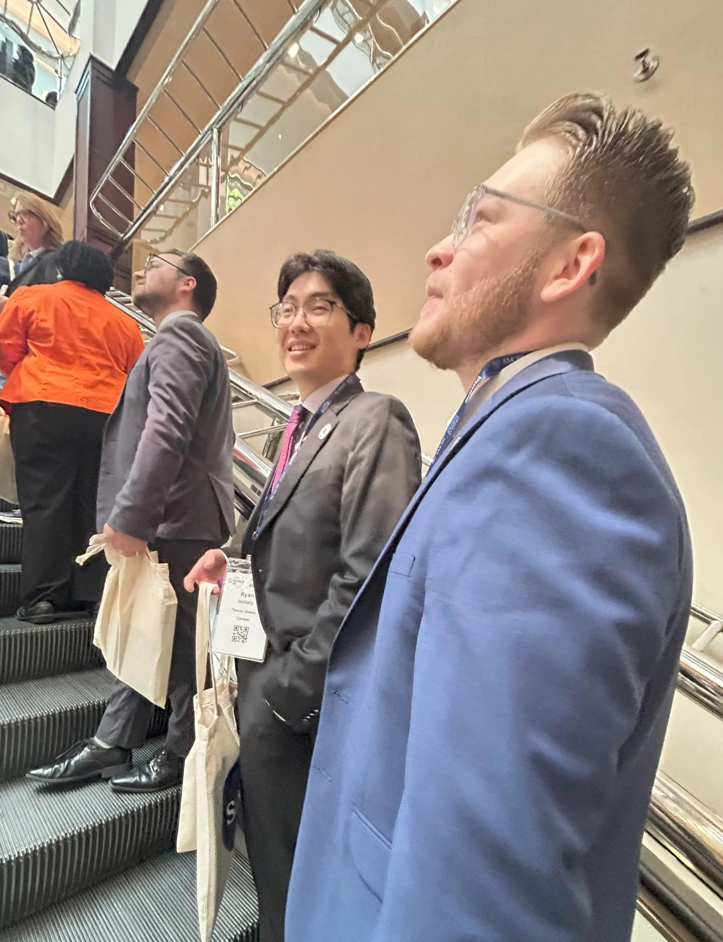 Day 1- Heading to Concurrent Sessions. From Right to Left: Brayden Robichaud, Ryan McNally, Christian Baltus