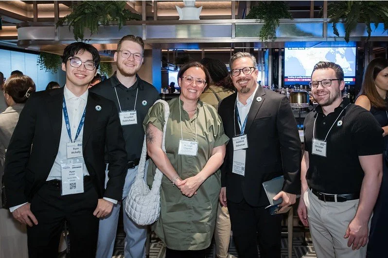 From left to right: Ryan McNally (ONSET), Brayden Robichaud (ONSET), Leigh Chapman (Chief Nursing Officer of Canada), Holldrid Odreman (ONSET), Christian Baltus (ONSET)