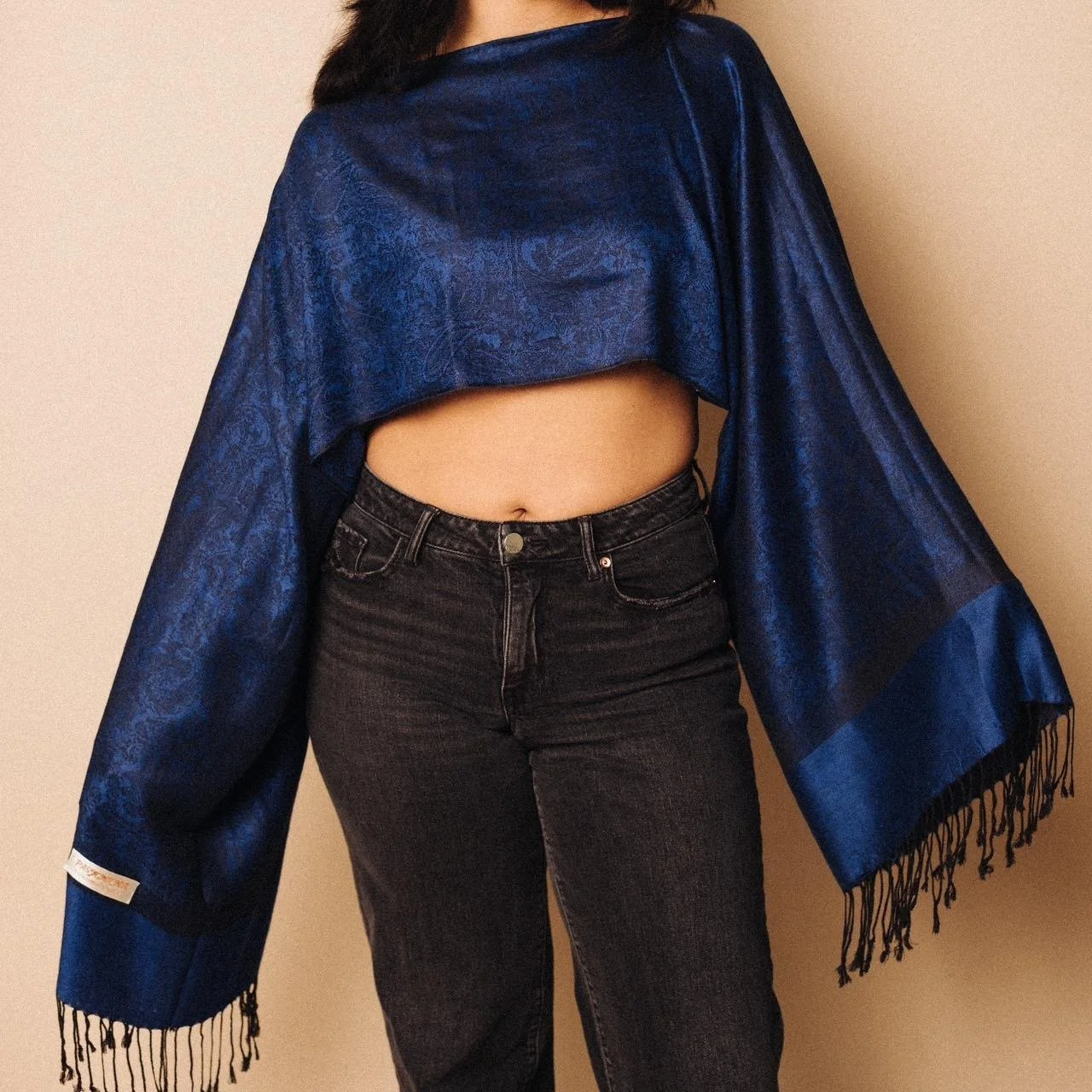 Deep blue pashmina top