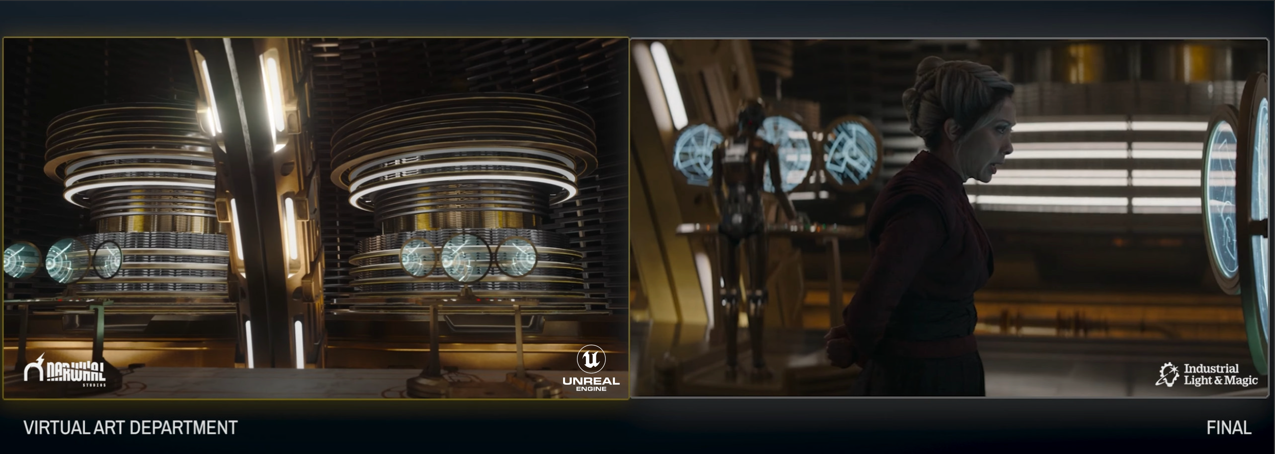 Comparison showing VAD environment (left) and the final shot environment (right)