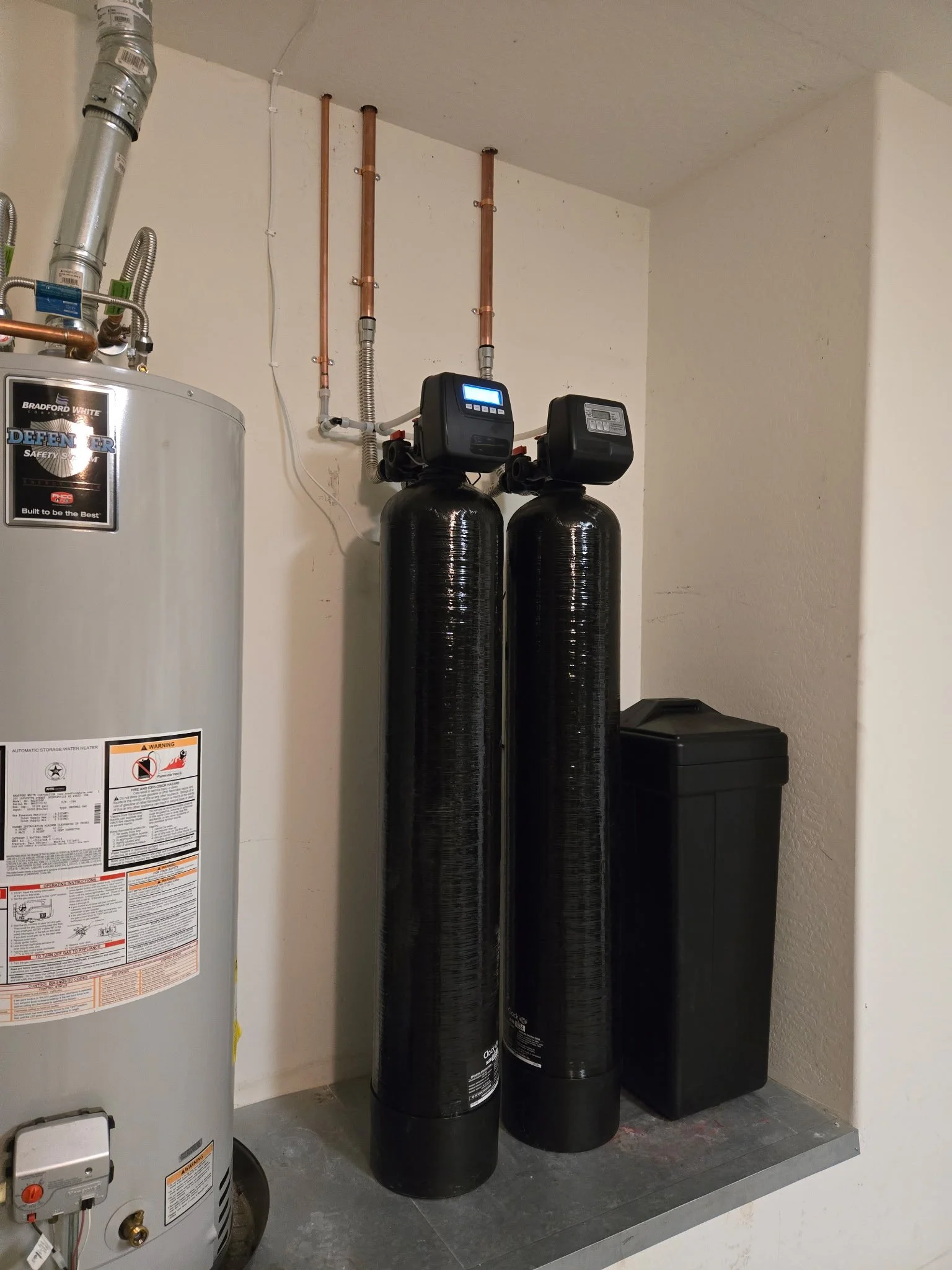 We installed this water filtration system at a home in Phoenix after adding a water softener loop. 