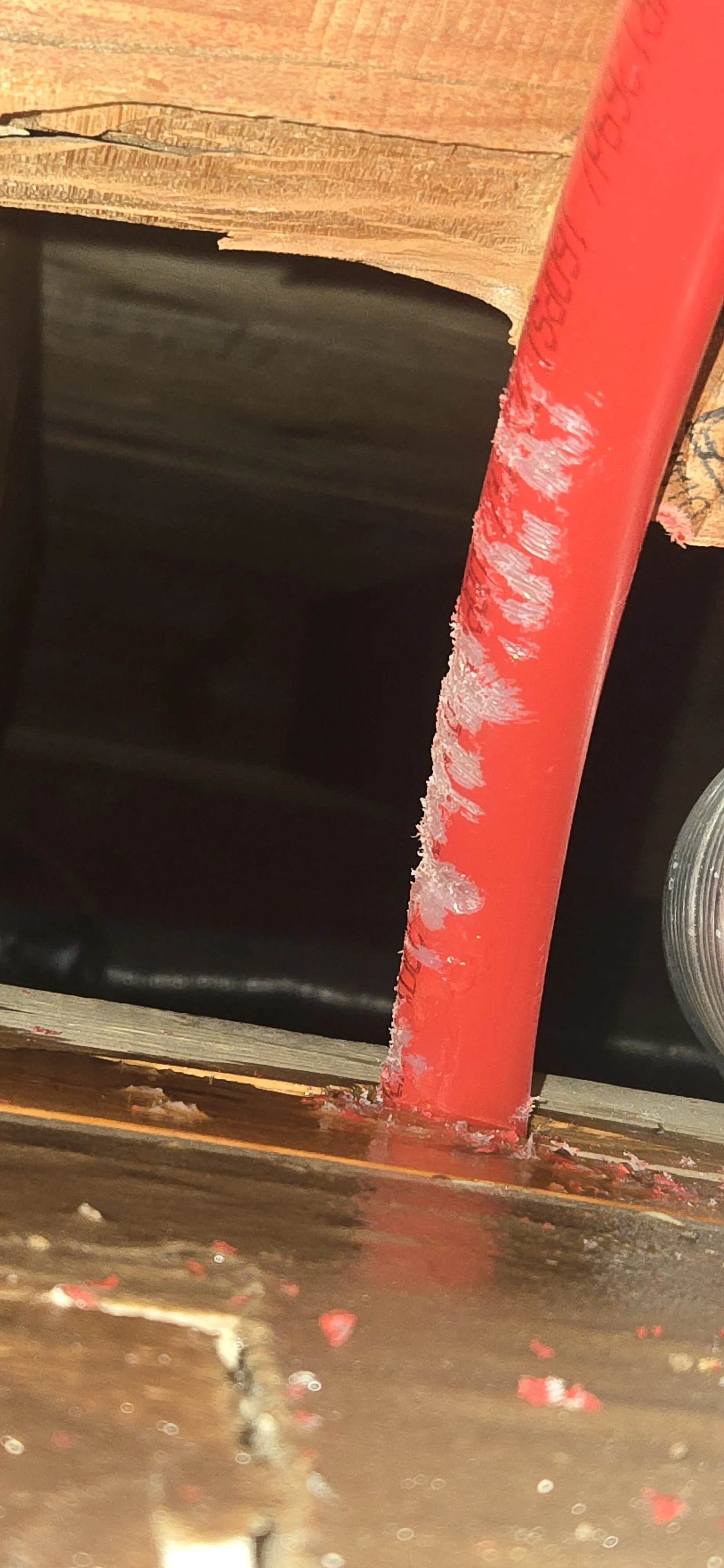 There was a rodent chewing this pipe in Phoenix, AZ.