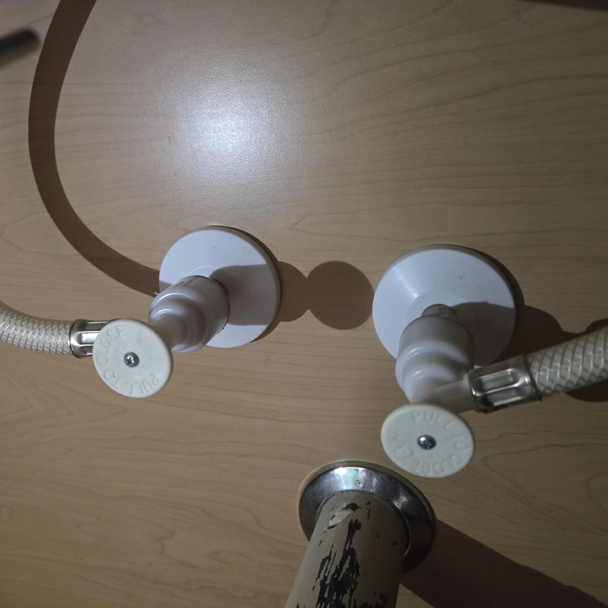 Two defective shut off valves under the sink that we replaced in Chandler, AZ