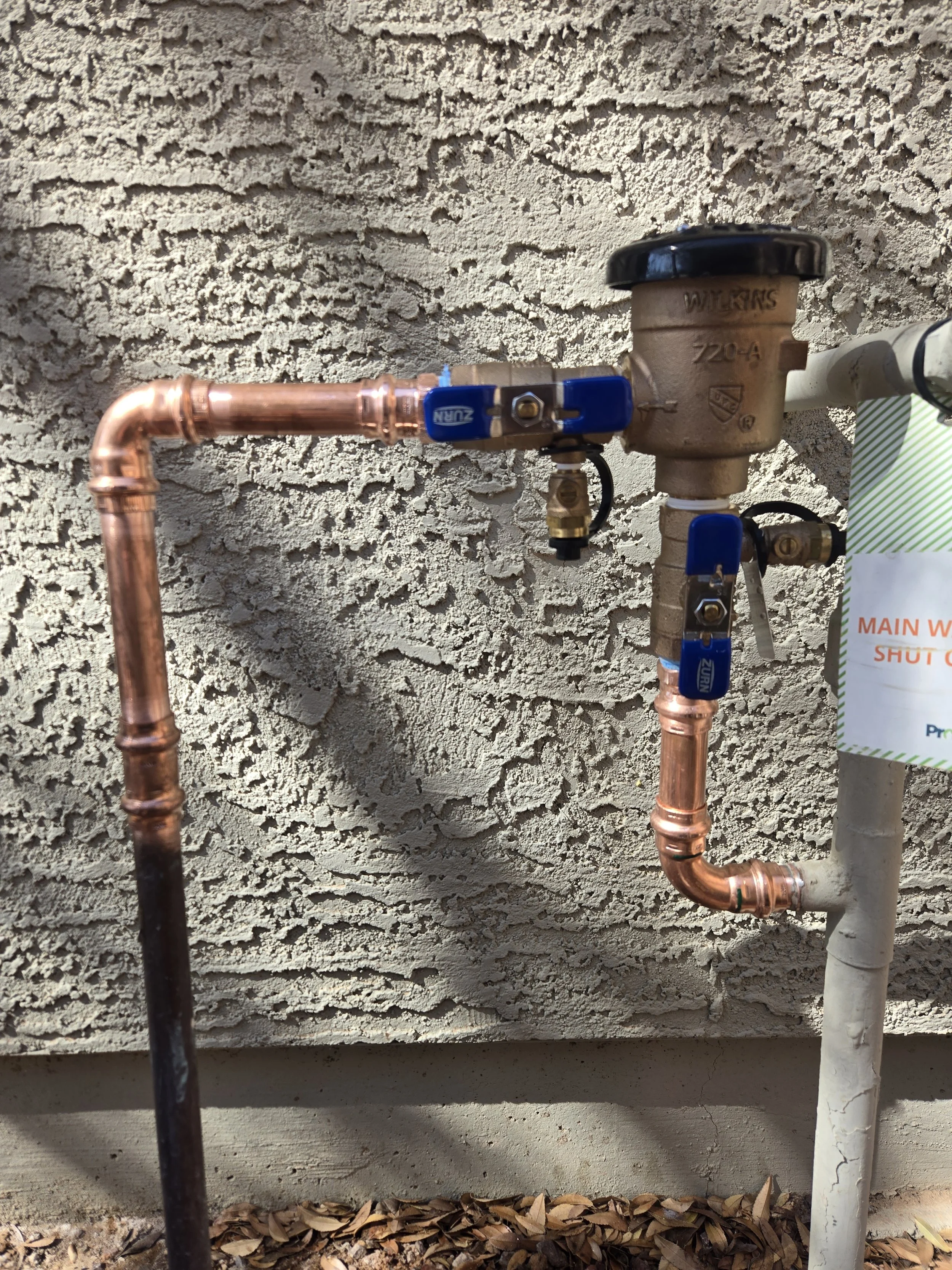 A new pressure vacuum breaker at a home in Gilbert, AZ.