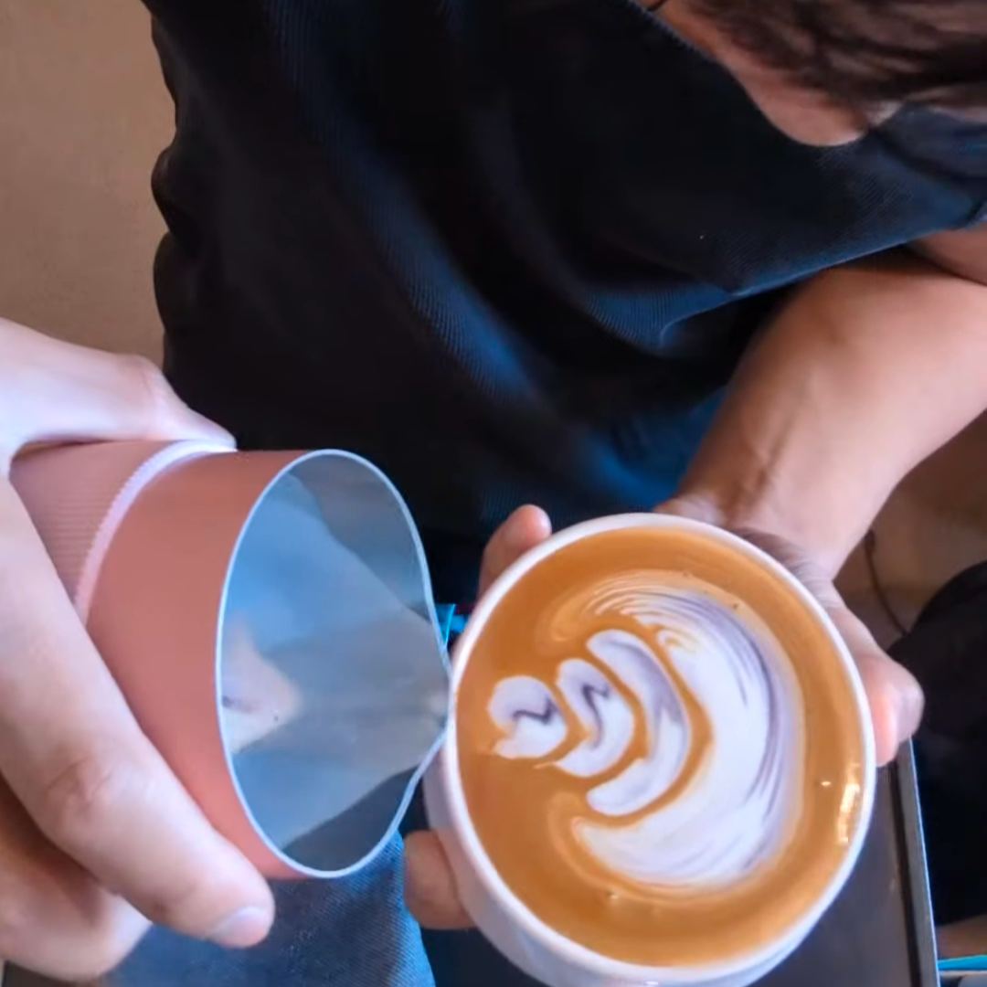 I had a lot of fun learning free pour latte art!