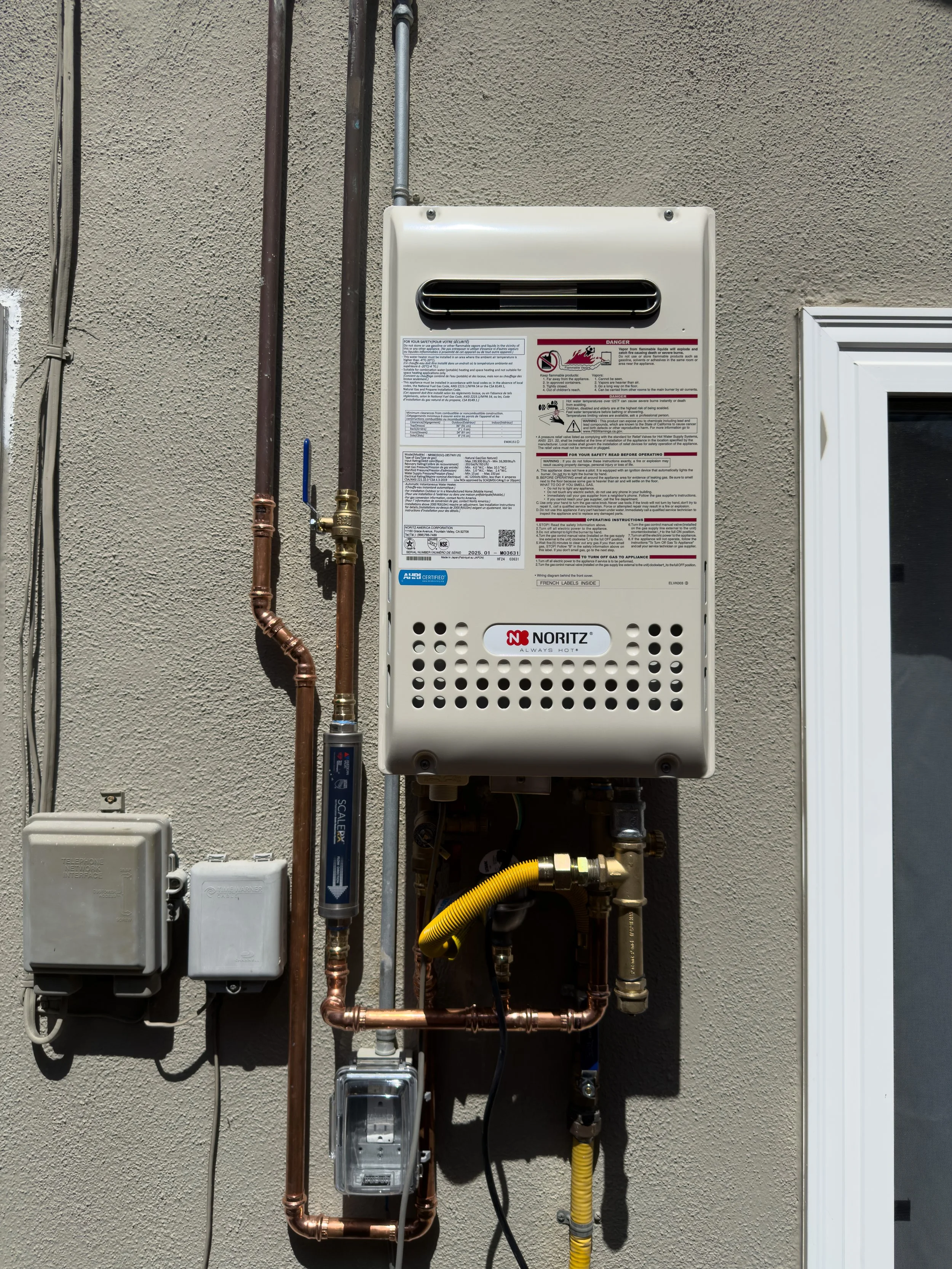 Noritz tankless water heater installation in Los Angeles, CA.