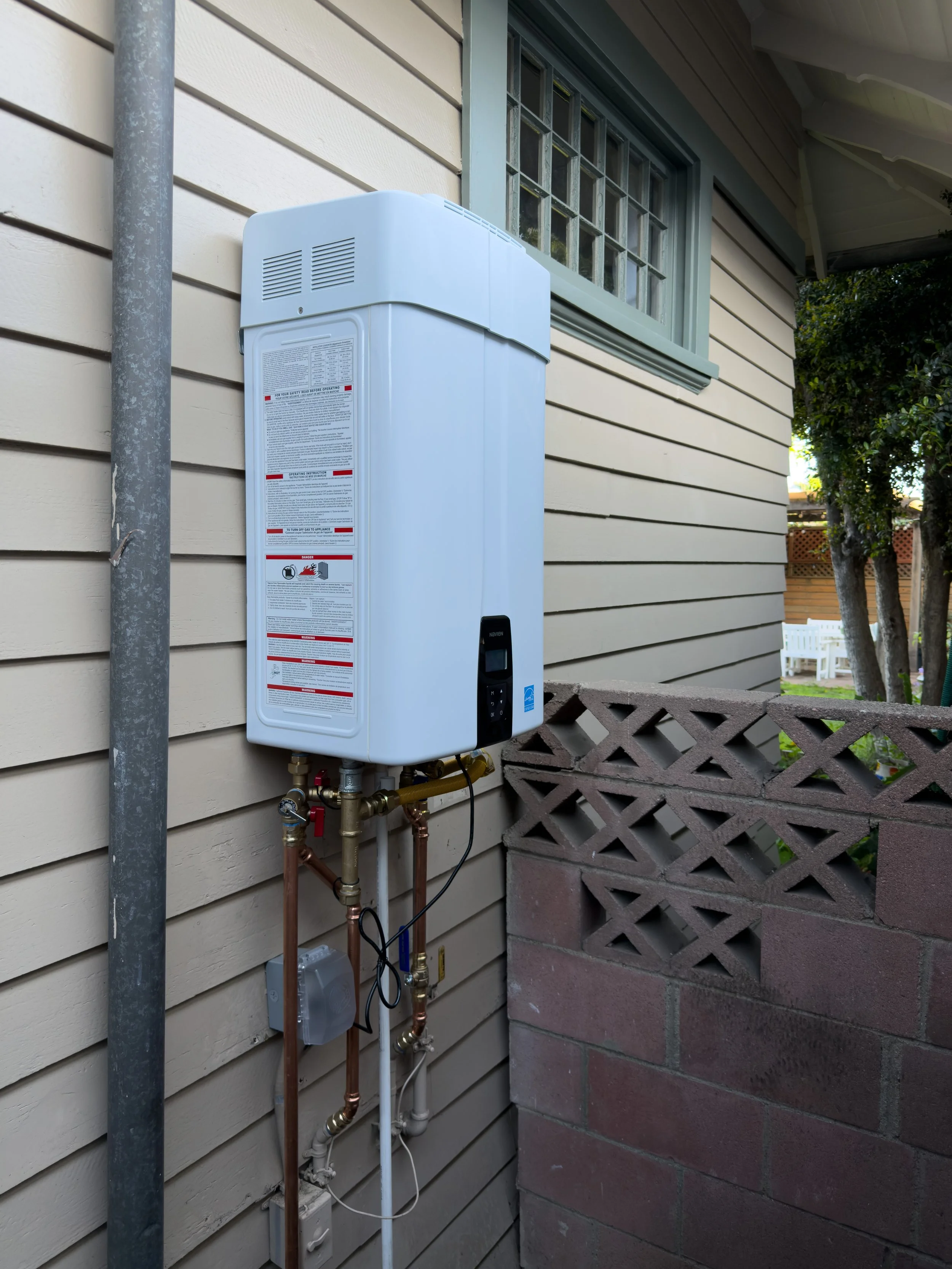 Navien tankless water heater installation in Los Angeles, CA.