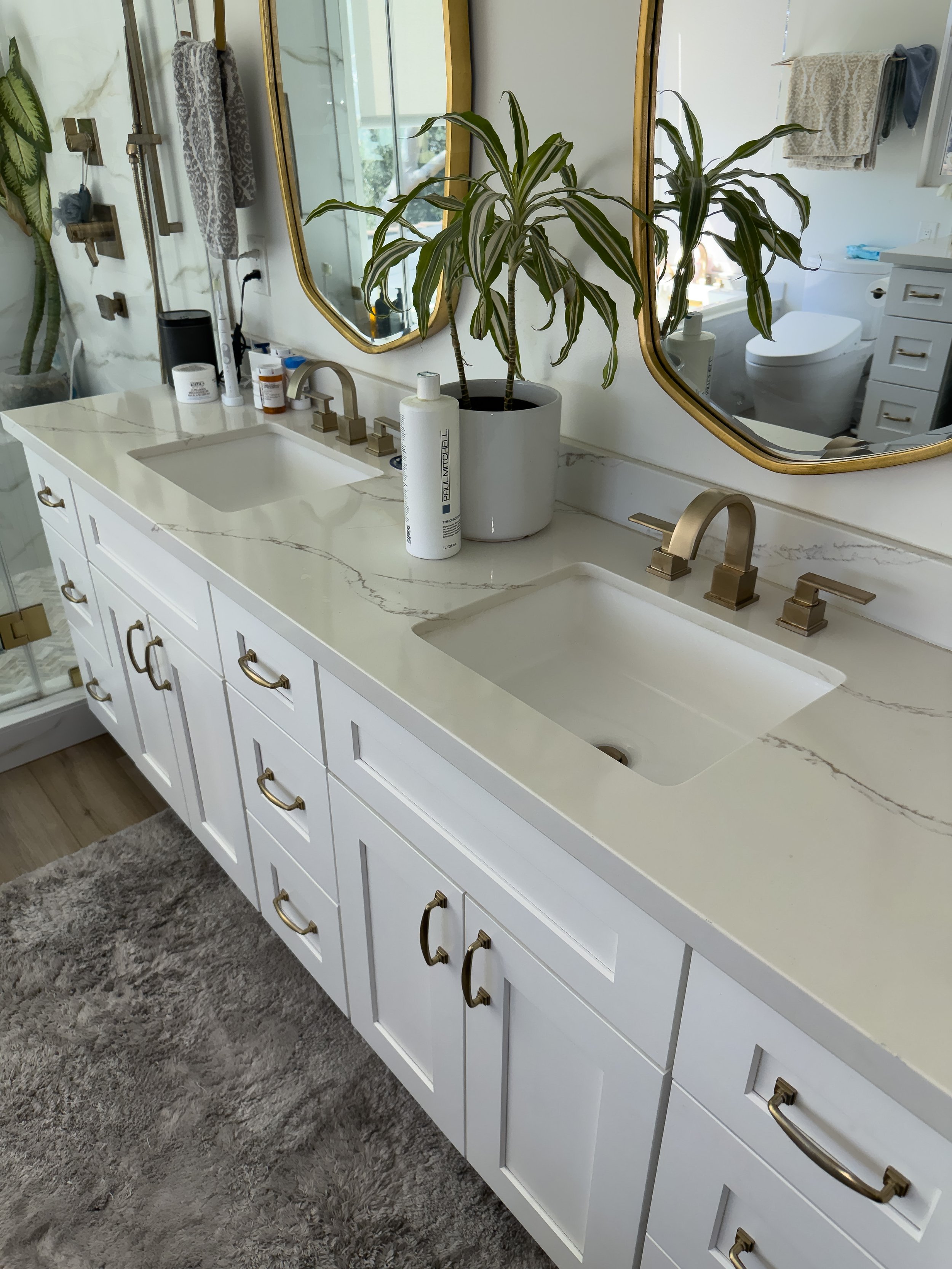 Two master bedroom lavatory faucet installation in Glassell park, CA.
