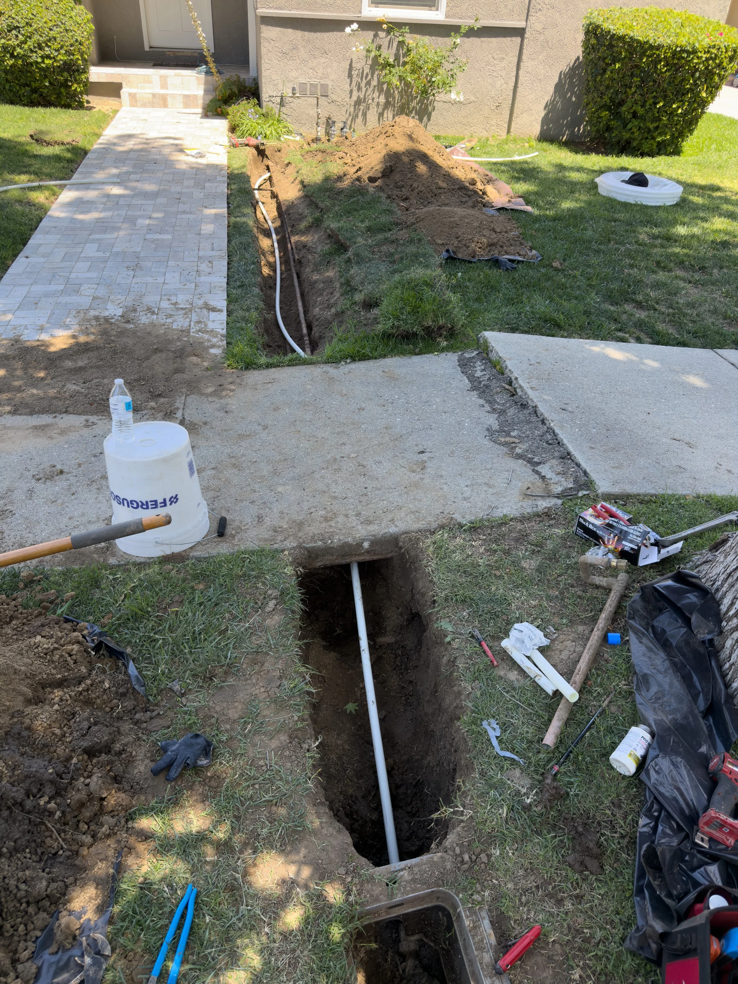 Water main replacement in PEX-A pipe installed in Reseda, CA.