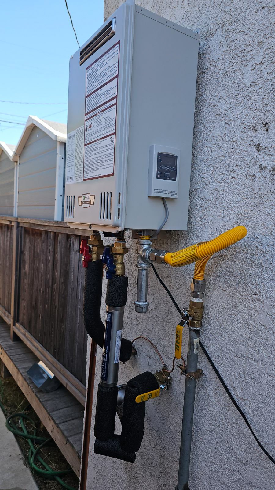 Takagi tankless water heater installation in Los Angeles, CA.