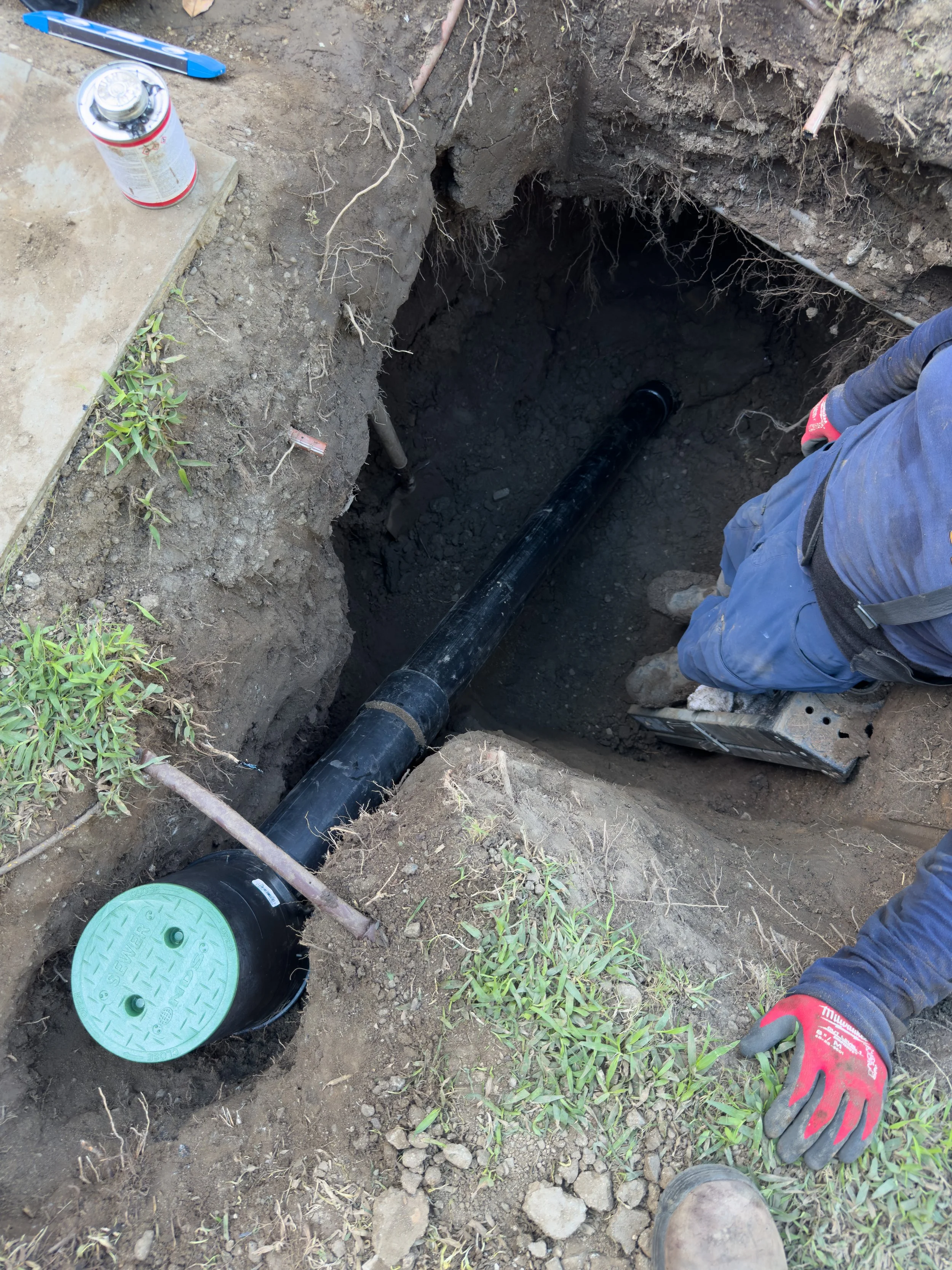 Sewer cleanout installation in Beverly Hills, CA.