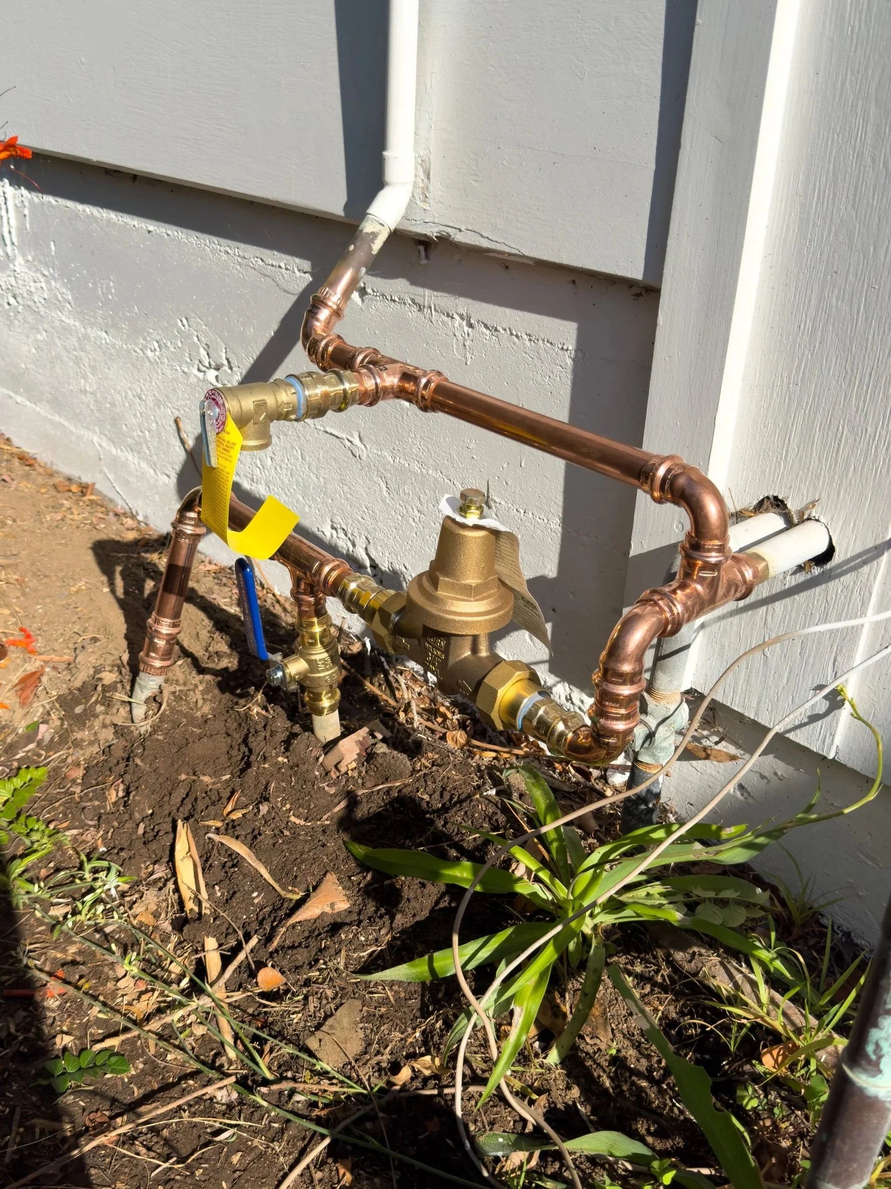 Water main shutoff and regulator installed by Premier Flow Plumbing in Pasadena, CA.