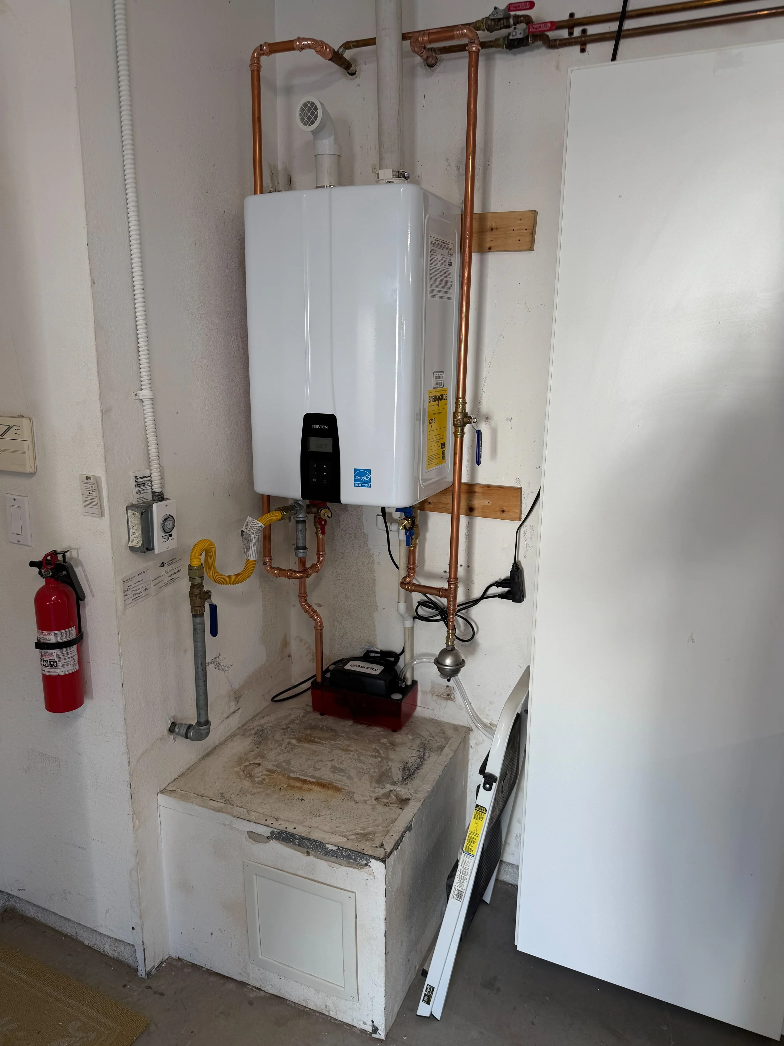 Navien tankless water heater installation in Thousand Oaks, CA.
