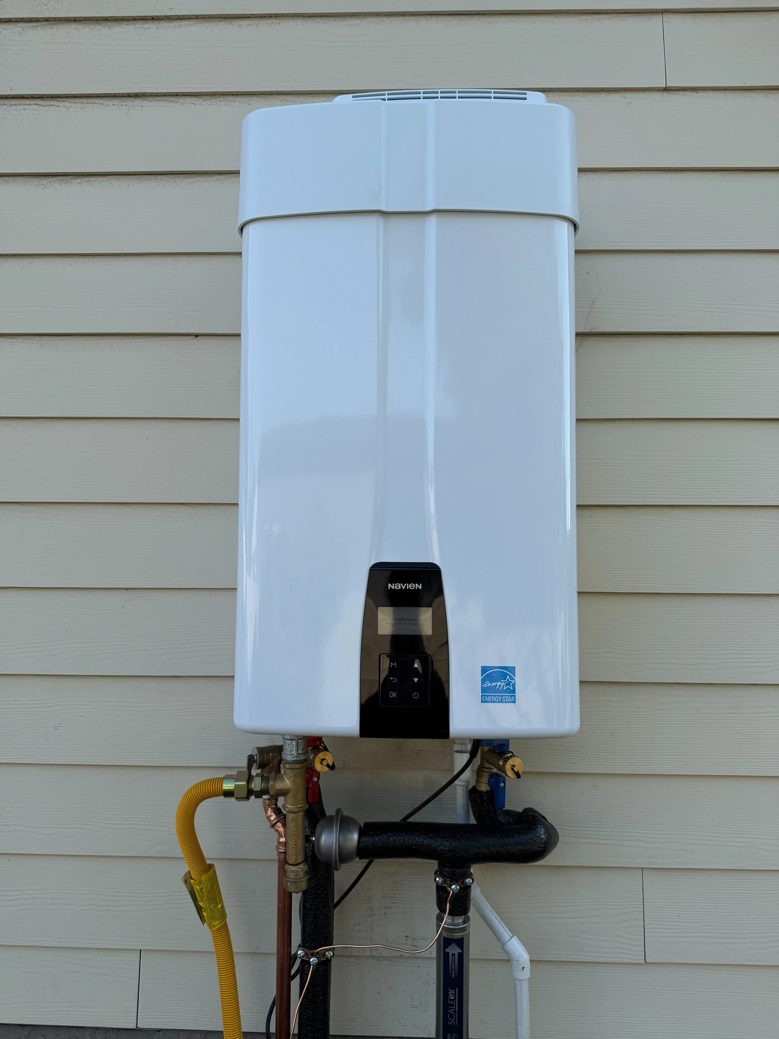 Navien NPE240A2 tankless water heater installed by Premier Flow Plumbing in Pasadena, CA