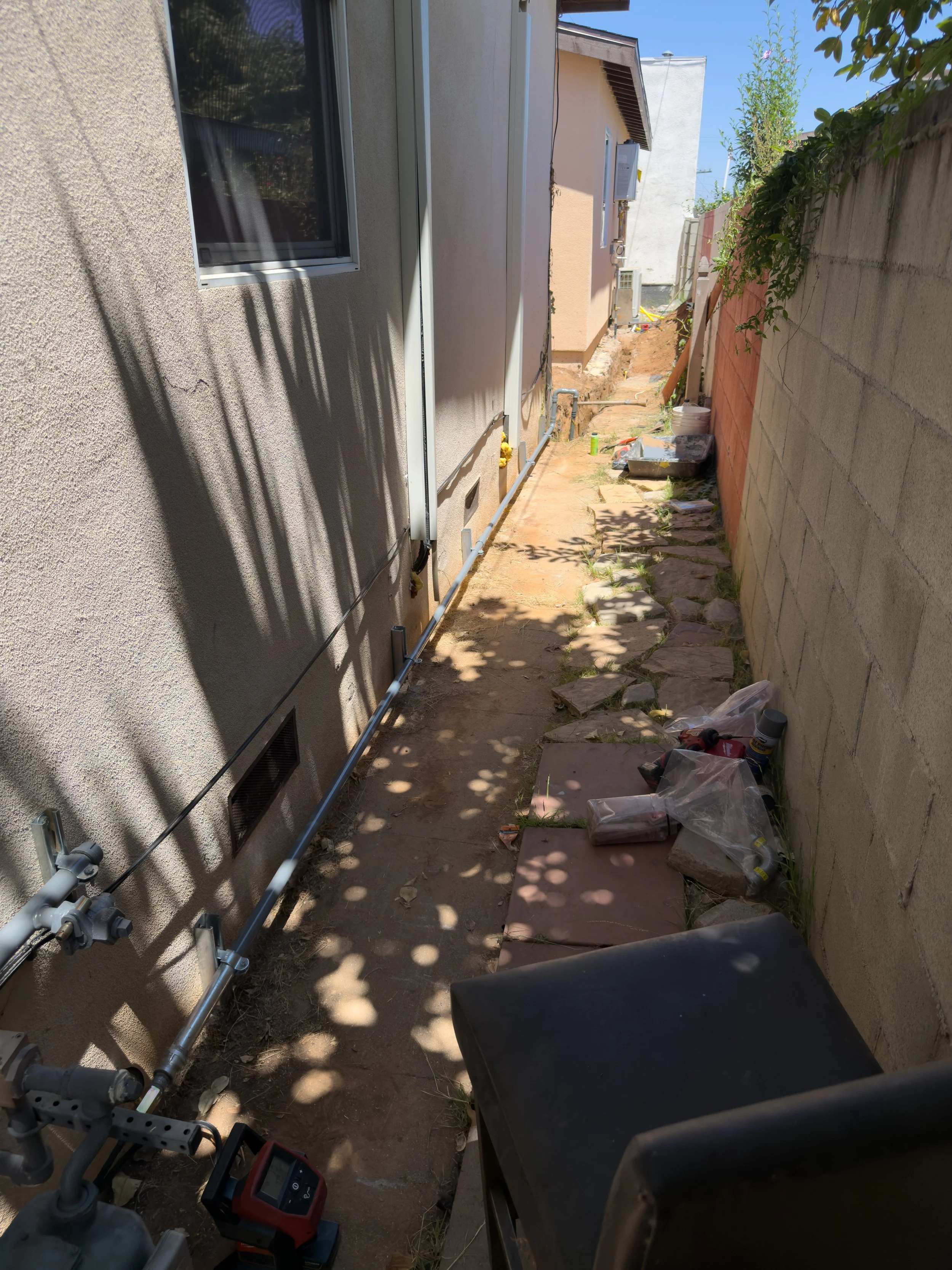 Gas line installation for ADU in Los Angeles, CA.