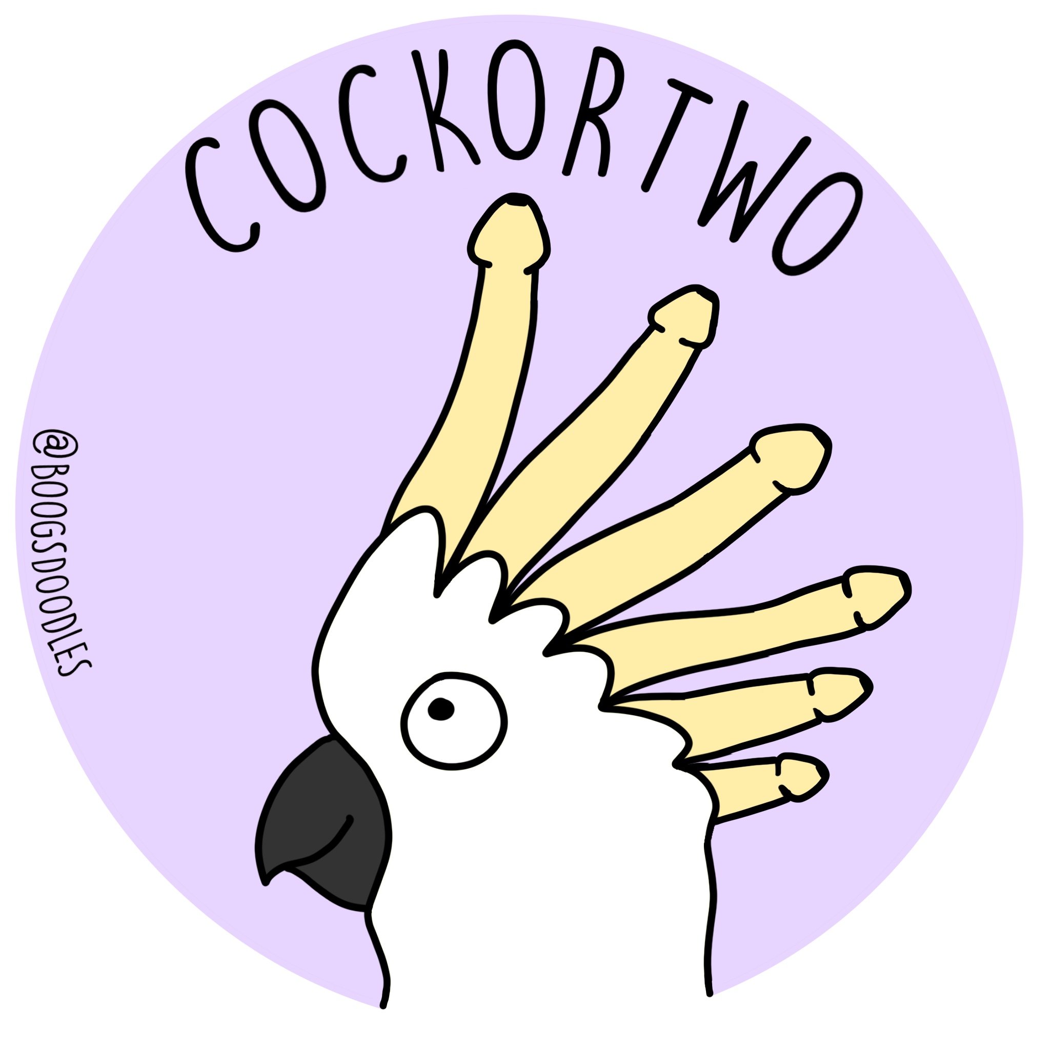 Cockortwo Sticker