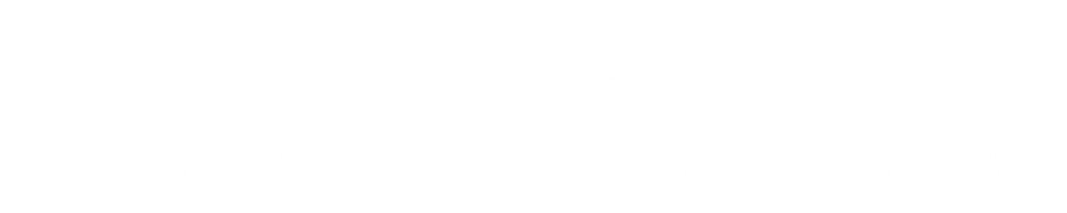 Five white five-pointed stars in a row on a black background.