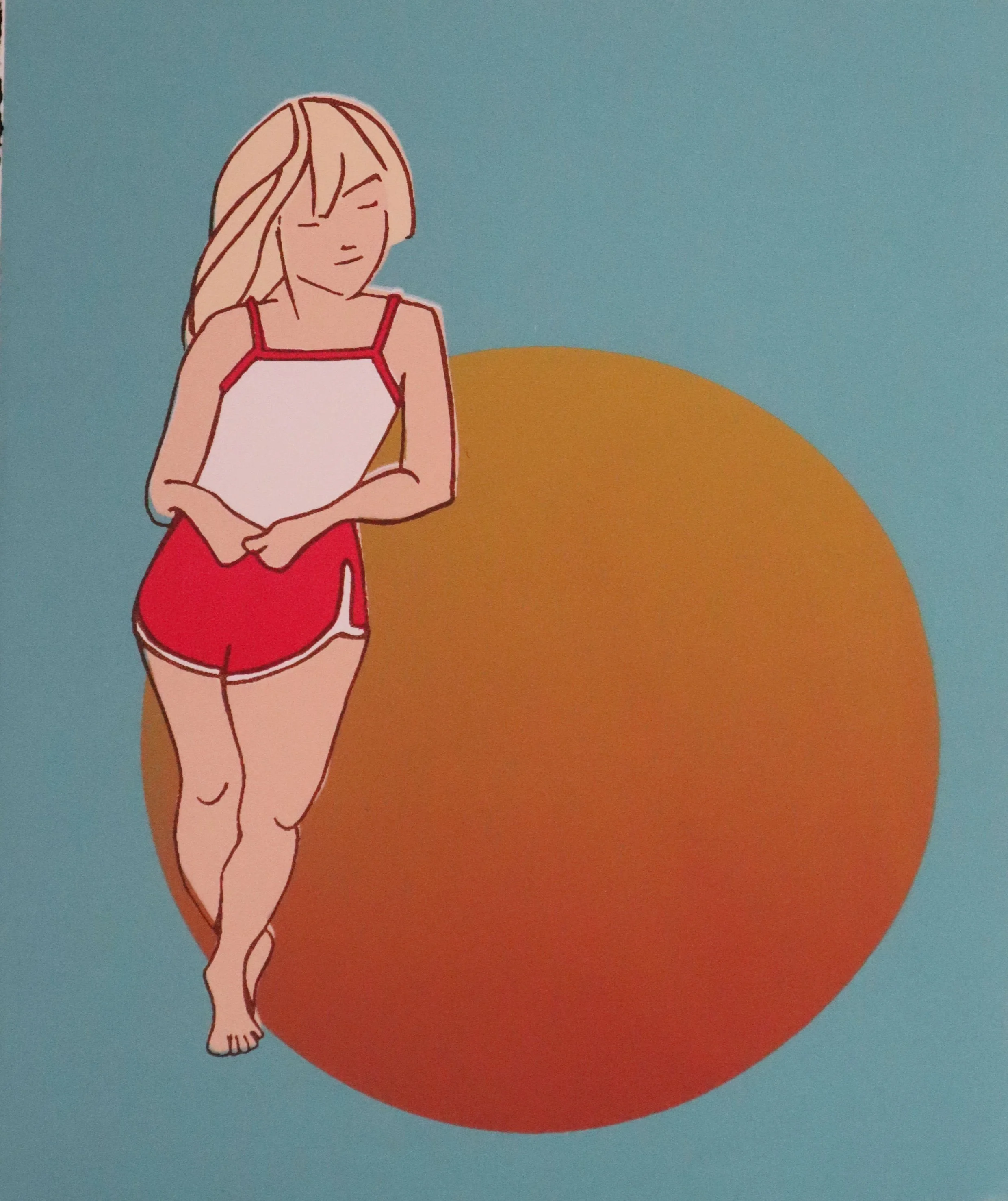 "Chase the Sun " (orange) 2025
Silk Screen Print on 250gsm paper
21 x 25 cm
Edition of 10 ?