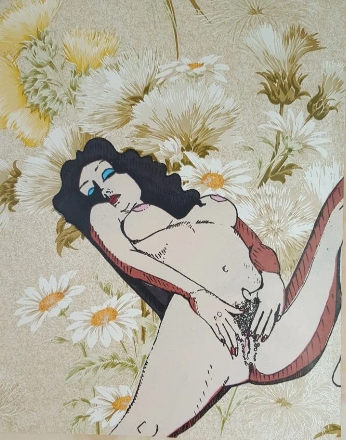 "Hit me with your best shot"  
Silk Screen print on wallpaper
