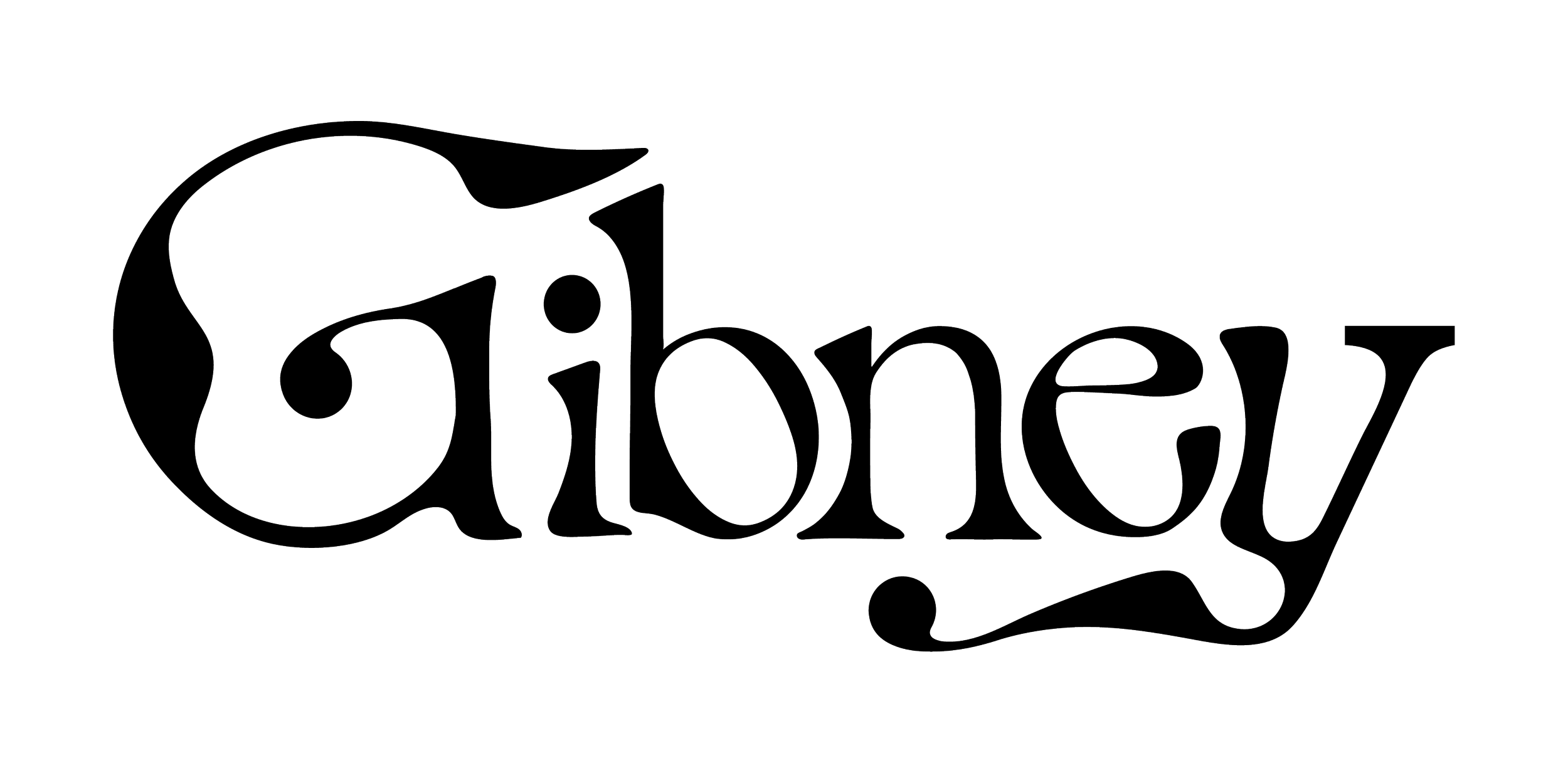 Line drawing of the text 'happy!' with a jester's hat above the letter 'h'.