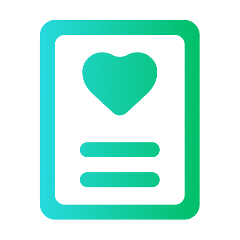 Digital icon with a blue and green color scheme featuring a folder icon and stylized data or document lines.