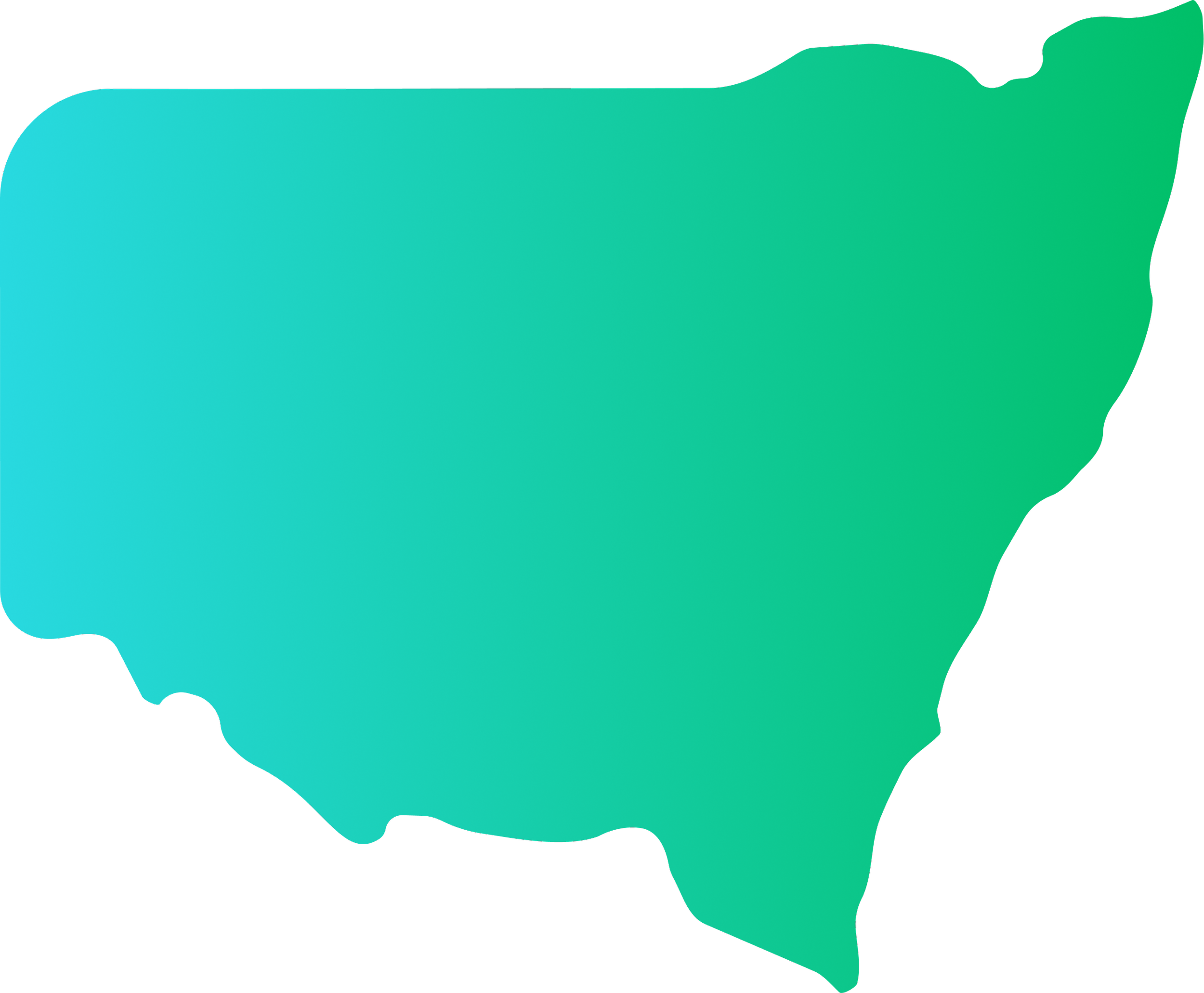 Simplified map of the New South Wales Australia in gradient teal colors