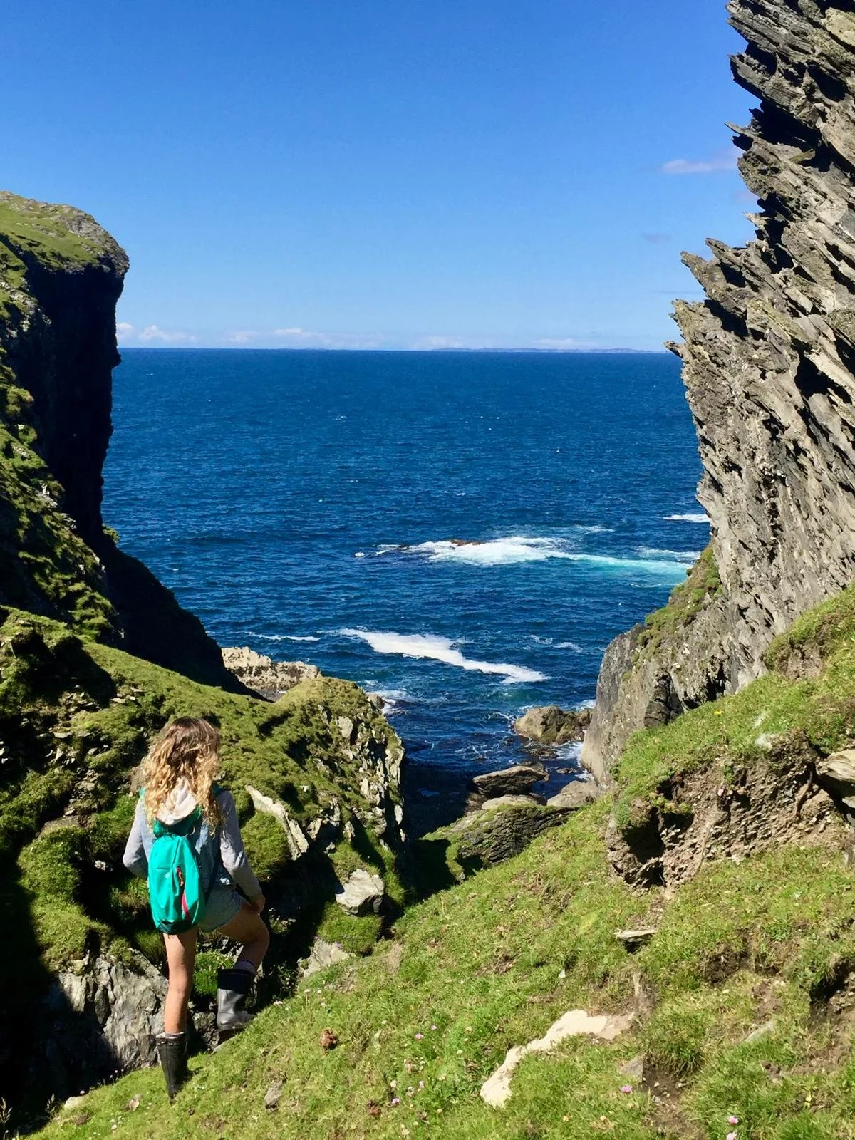 On the way to Pigs Paradise to see the largest seabird breeding cliffs in the Southern Hebrides