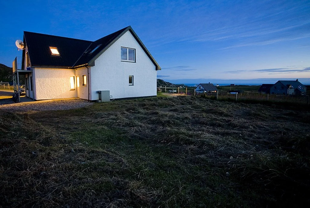The house and early evening sea view
